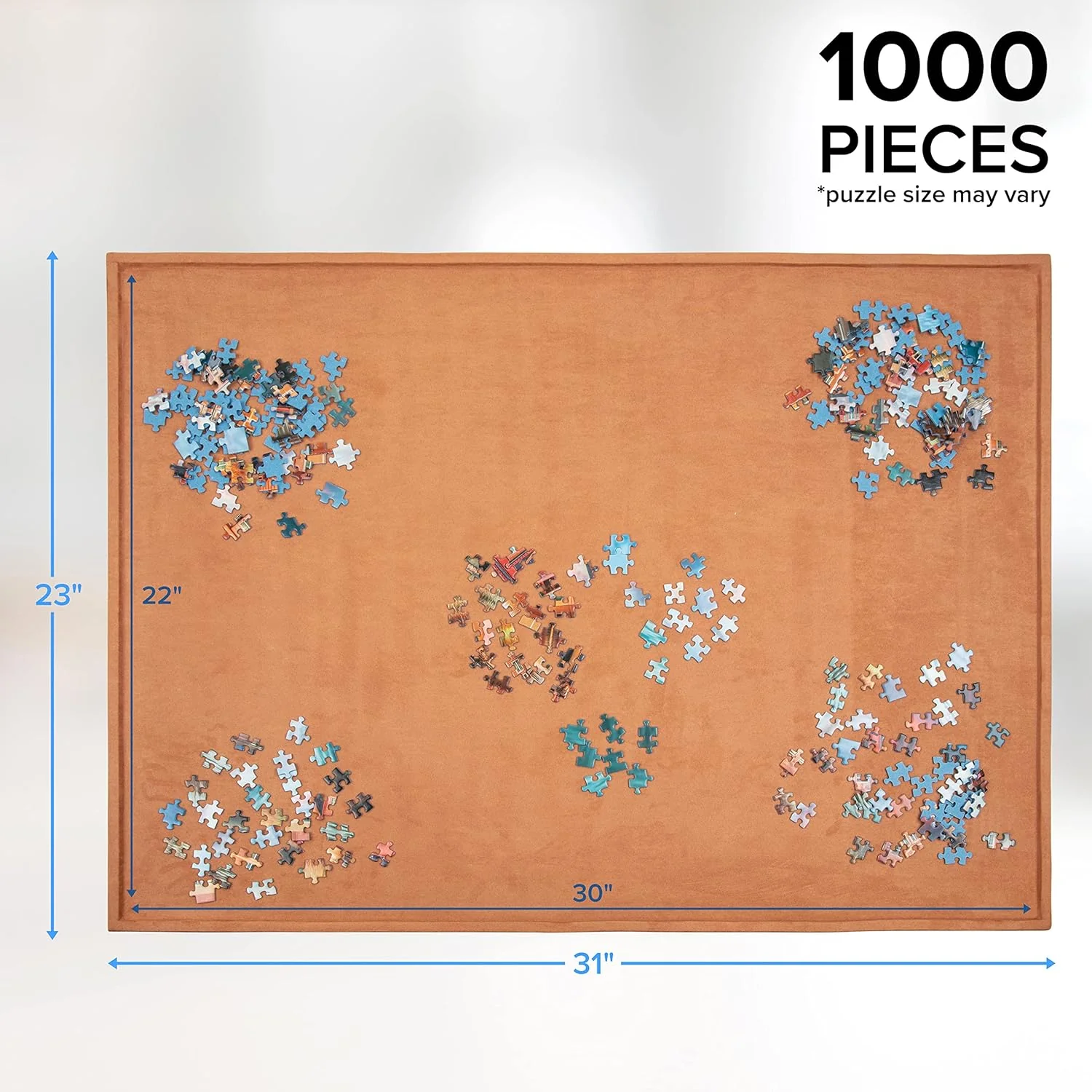 1,000-Pieces Puzzle Board, 22 x 30”, Portable Jigsaw Puzzle Table W/Non-Slip Felt Surface - Image 2