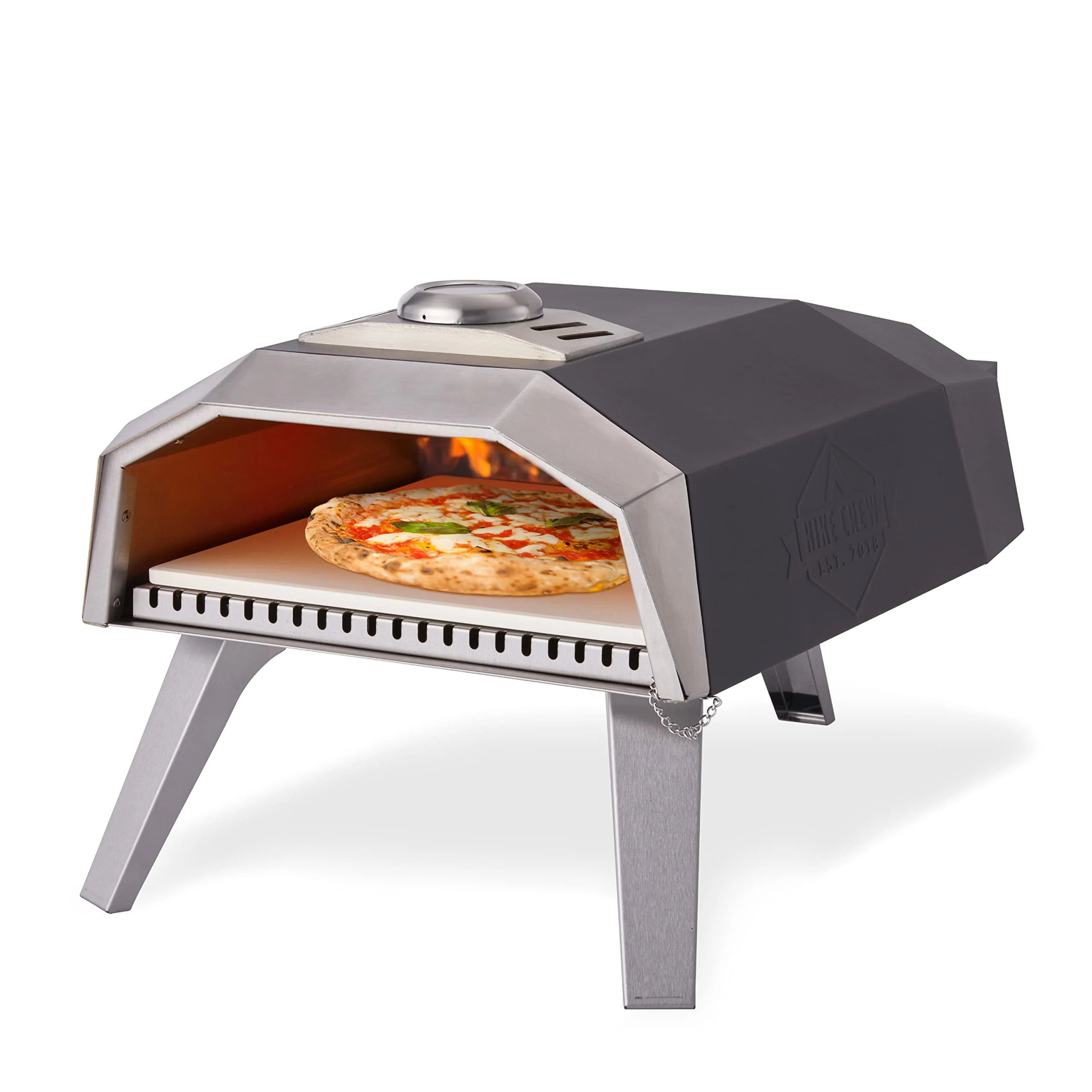 Hike Crew 12” Outdoor Propane Pizza Oven, Portable Pizza Maker W/Control Knob, Thermometer & More