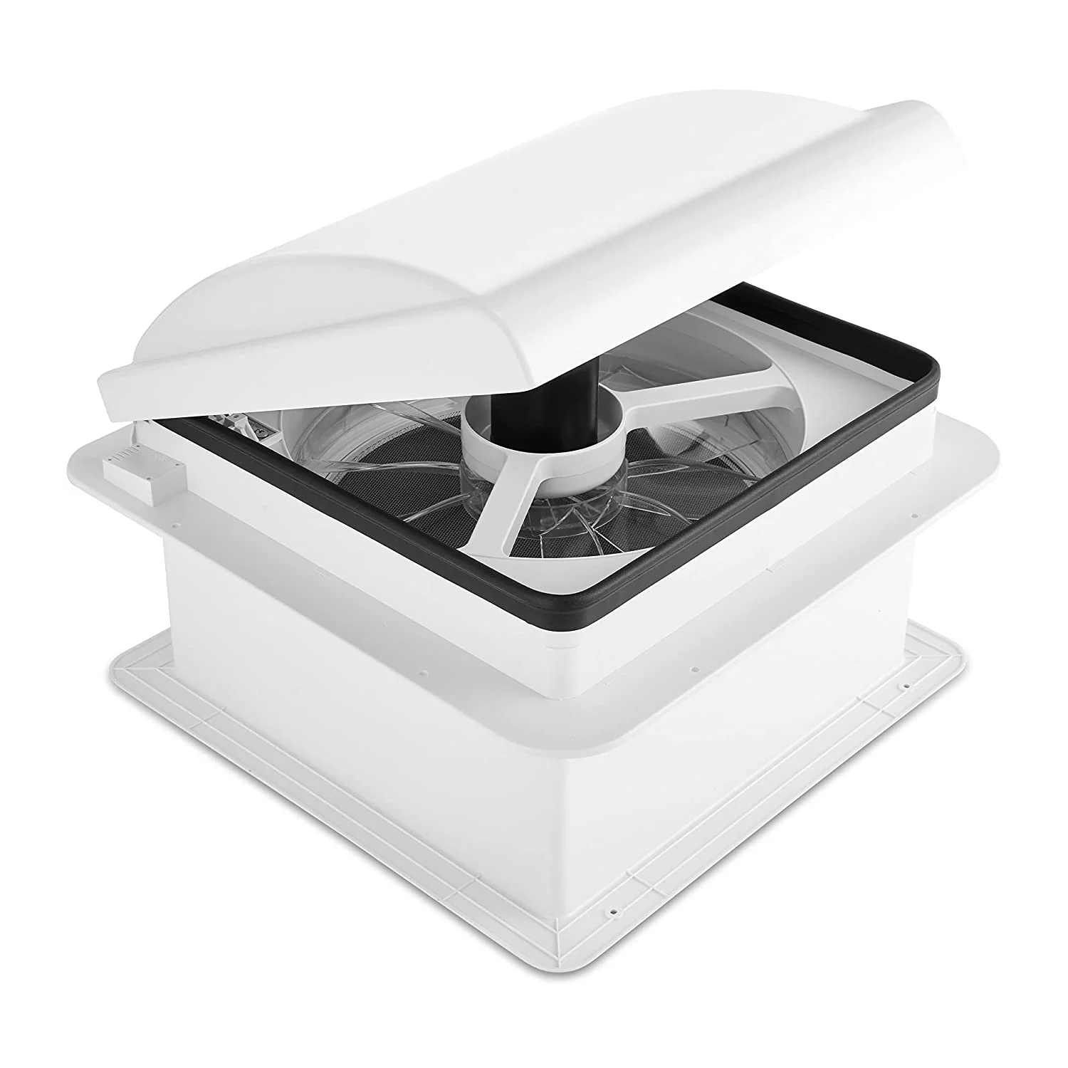 Hike Crew 14” RV Roof Vent Fan, 12V Manual Camper Fan with Removable Screen - Smoked Lid - Image 9
