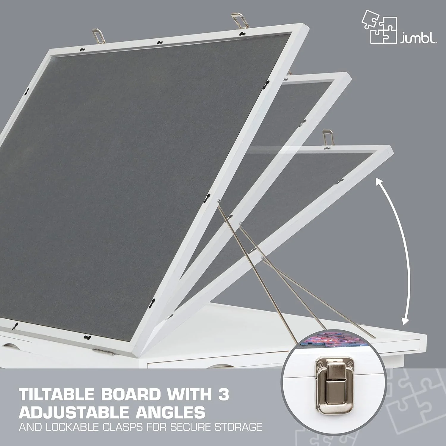 1500-Piece Puzzle Board - 27 x 35" Tilting Puzzle Board with Felt Surface & 6 Drawers - Image 12
