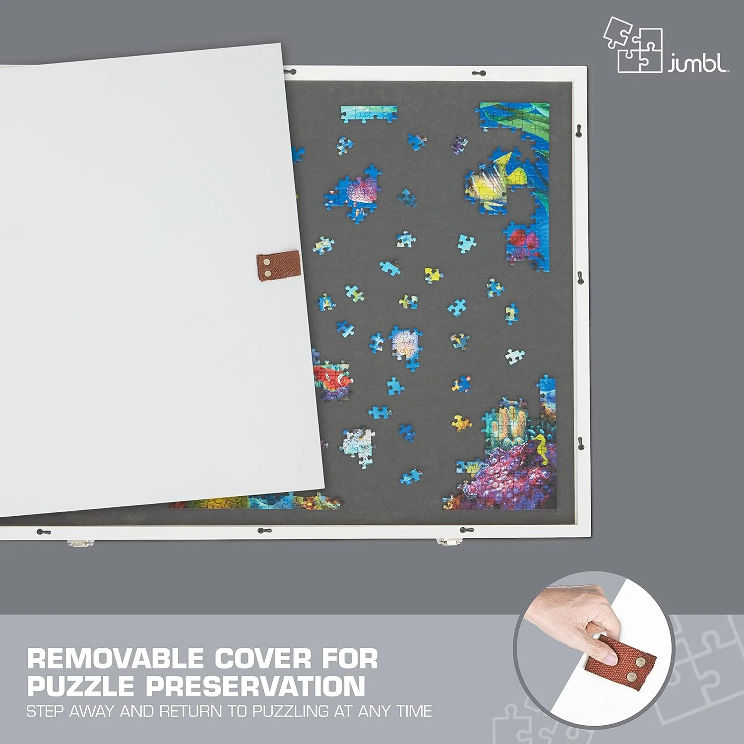 1500-Piece Puzzle Board - 27 x 35" Tilting Puzzle Board with Felt Surface & 6 Drawers - Image 16