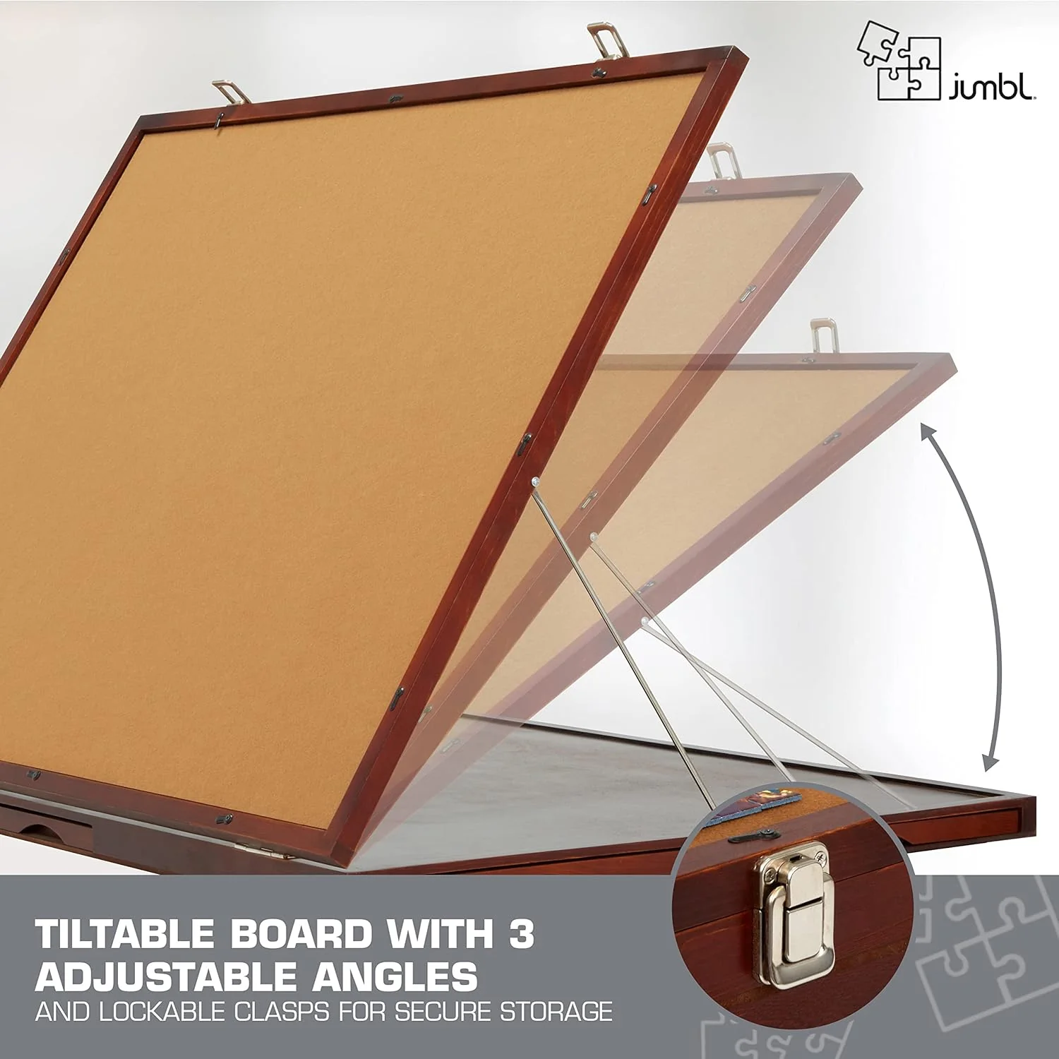 1500-Piece Puzzle Board - 27 x 35" Tilting Puzzle Board with Felt Surface & 6 Drawers - Image 3