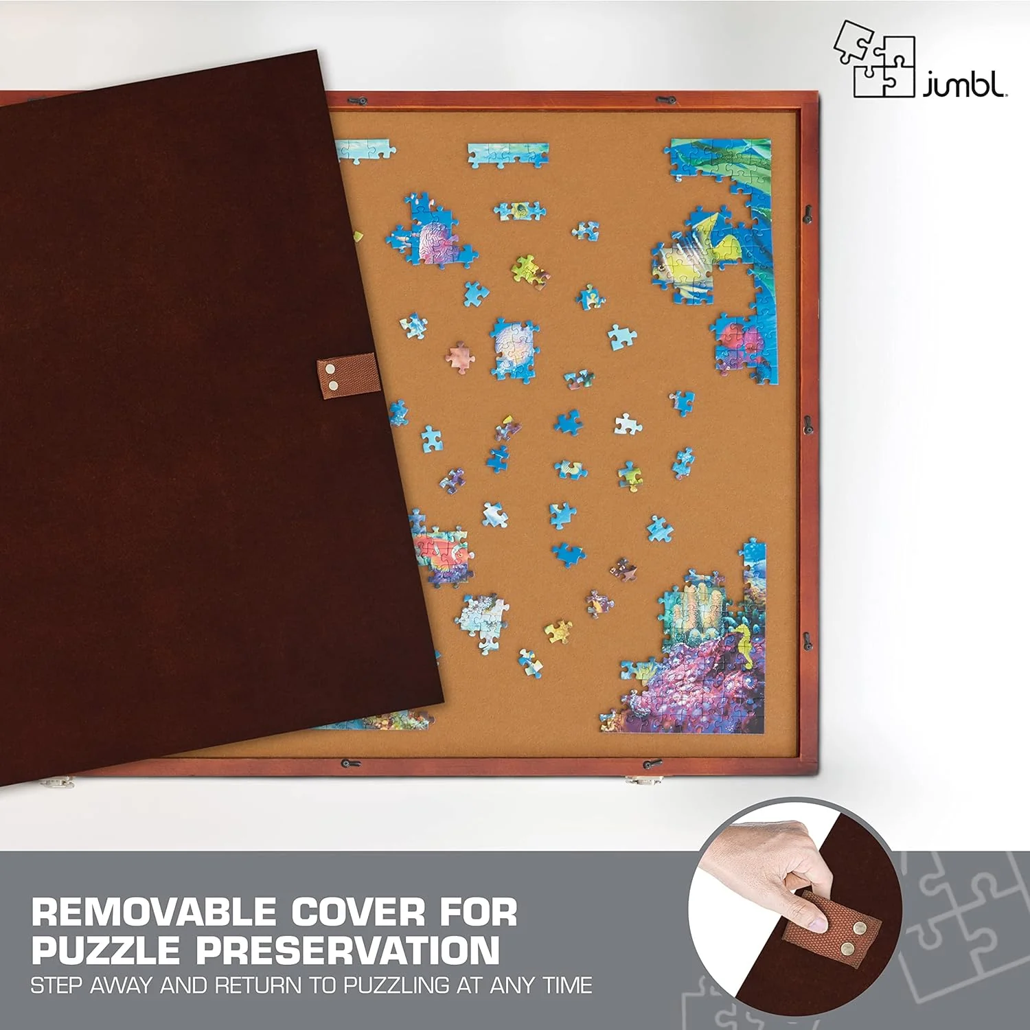 1500-Piece Puzzle Board - 27 x 35" Tilting Puzzle Board with Felt Surface & 6 Drawers - Image 7