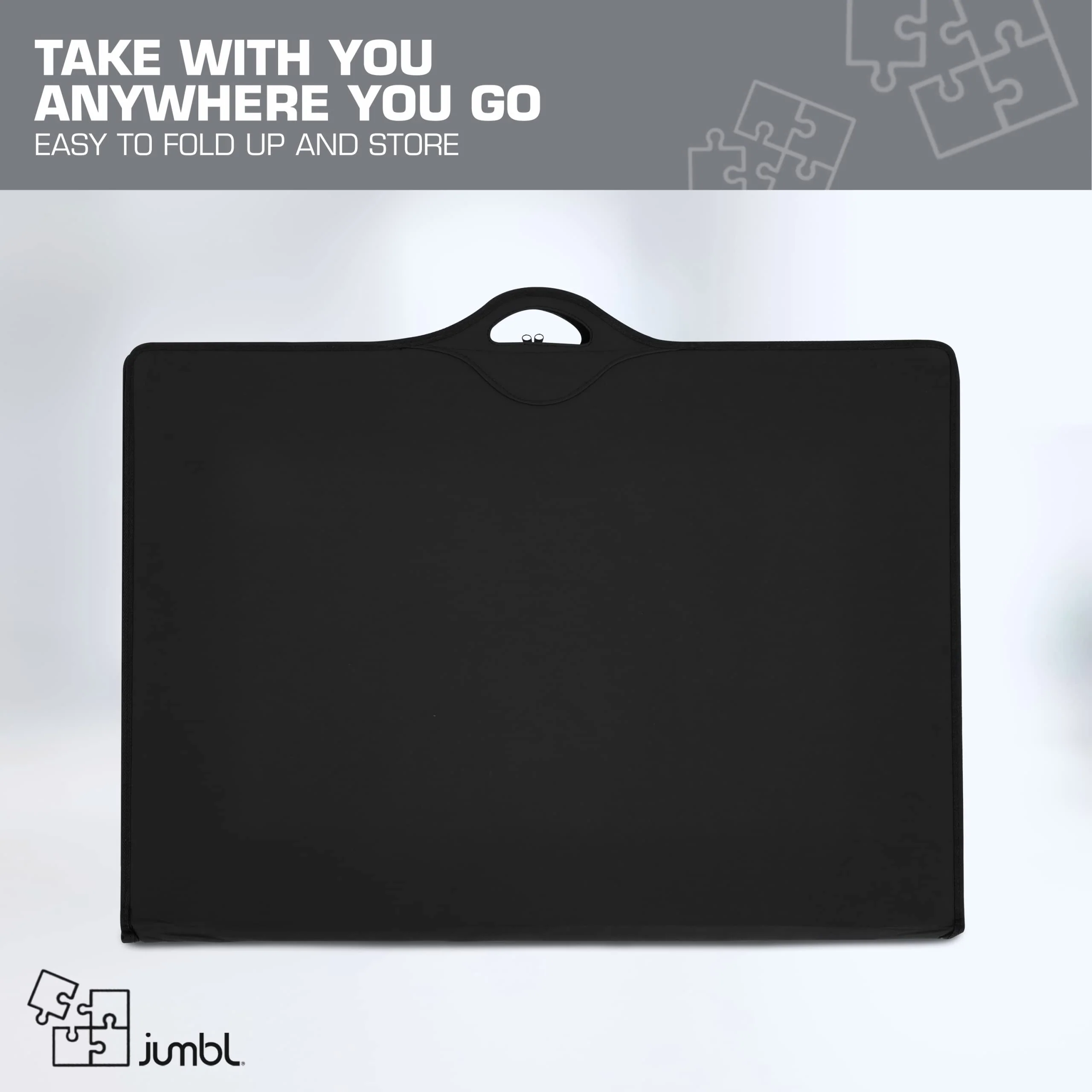 Jumbl 1500-Piece Puzzle Case, Portable Puzzle Board & Travel Case with Trays & Handle - Black - Image 5