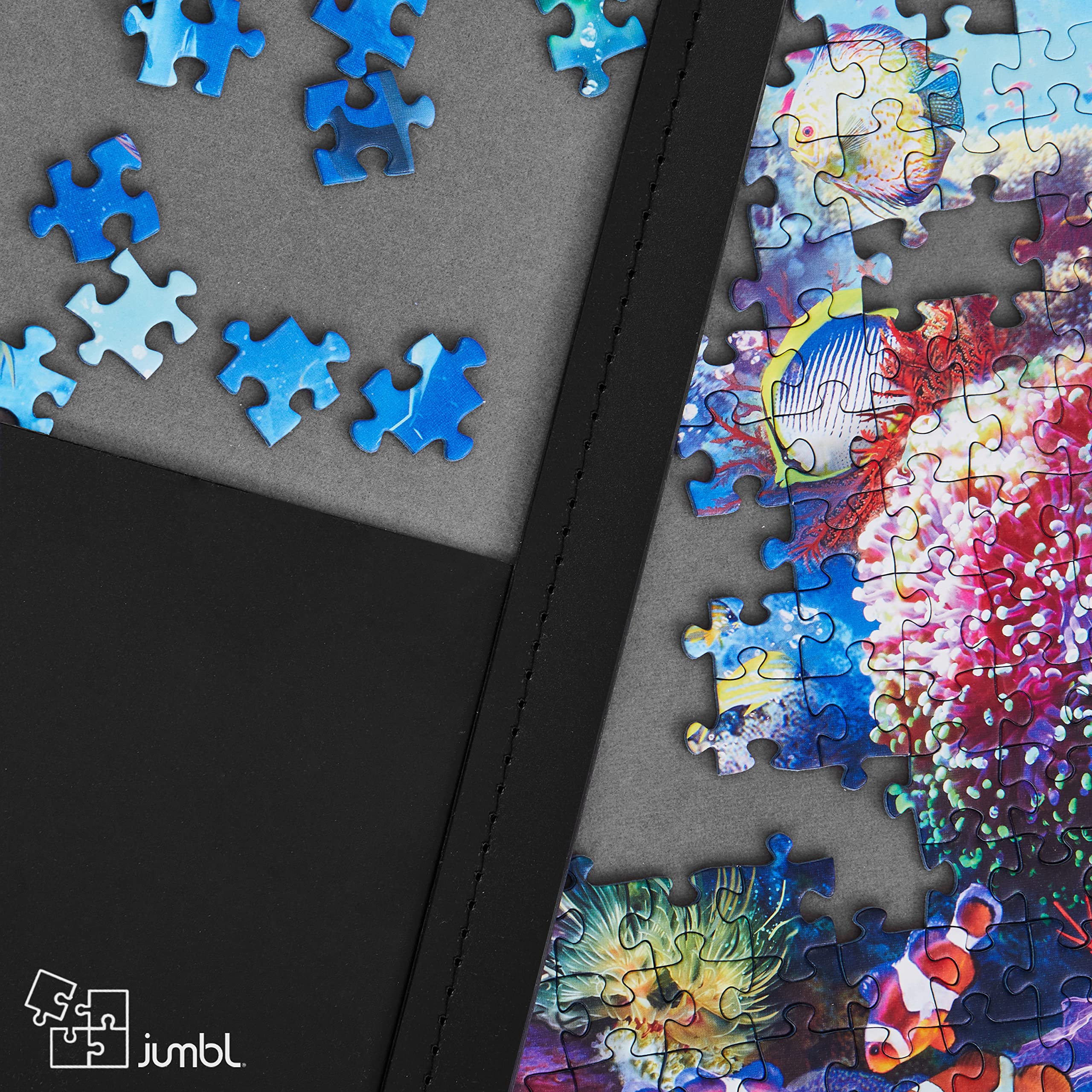 Jumbl 1500-Piece Puzzle Case, Portable Puzzle Board & Travel Case with Trays & Handle - Black - Image 6