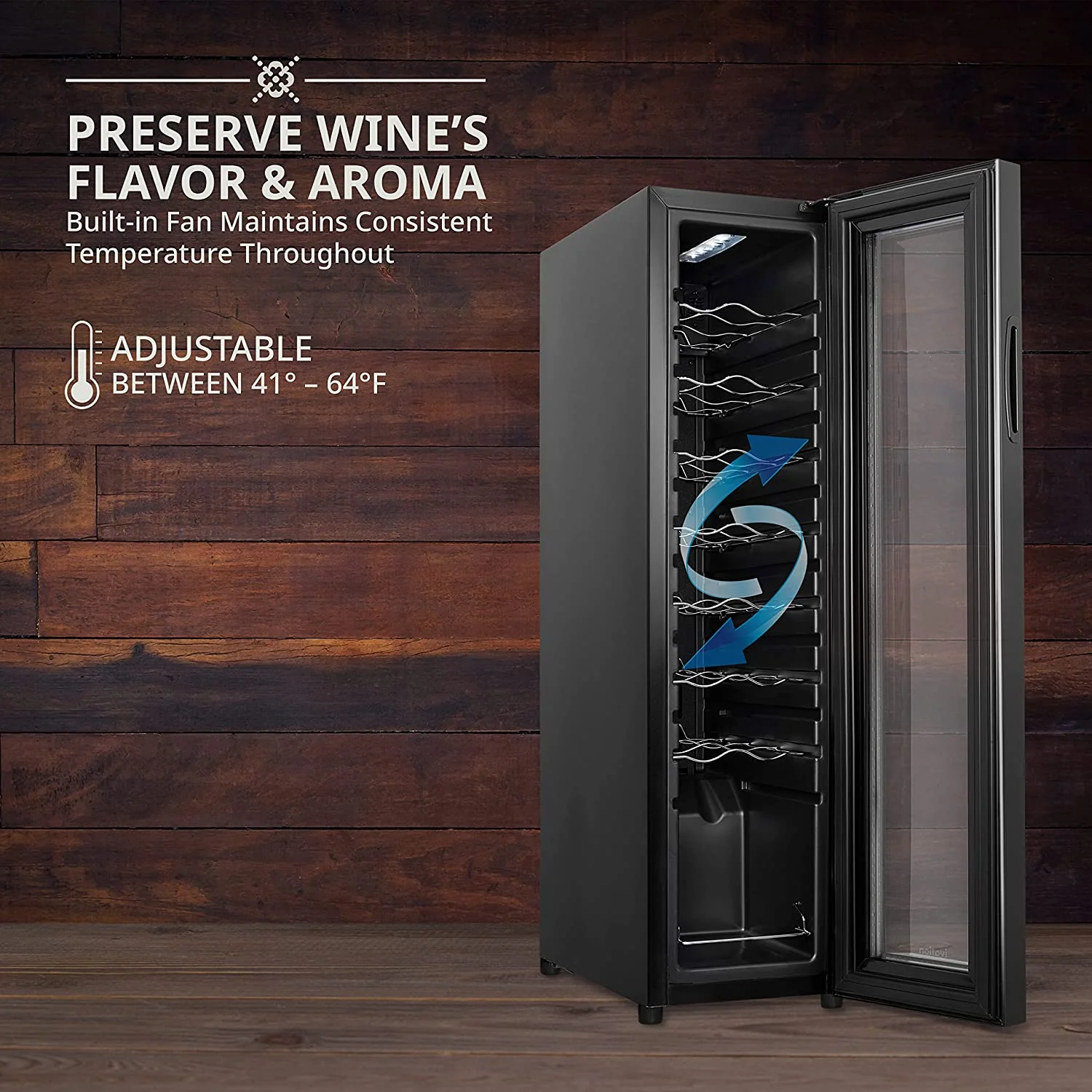 16 Bottle Wine Fridge, Freestanding Wine Cooler w/Lock - Image 6