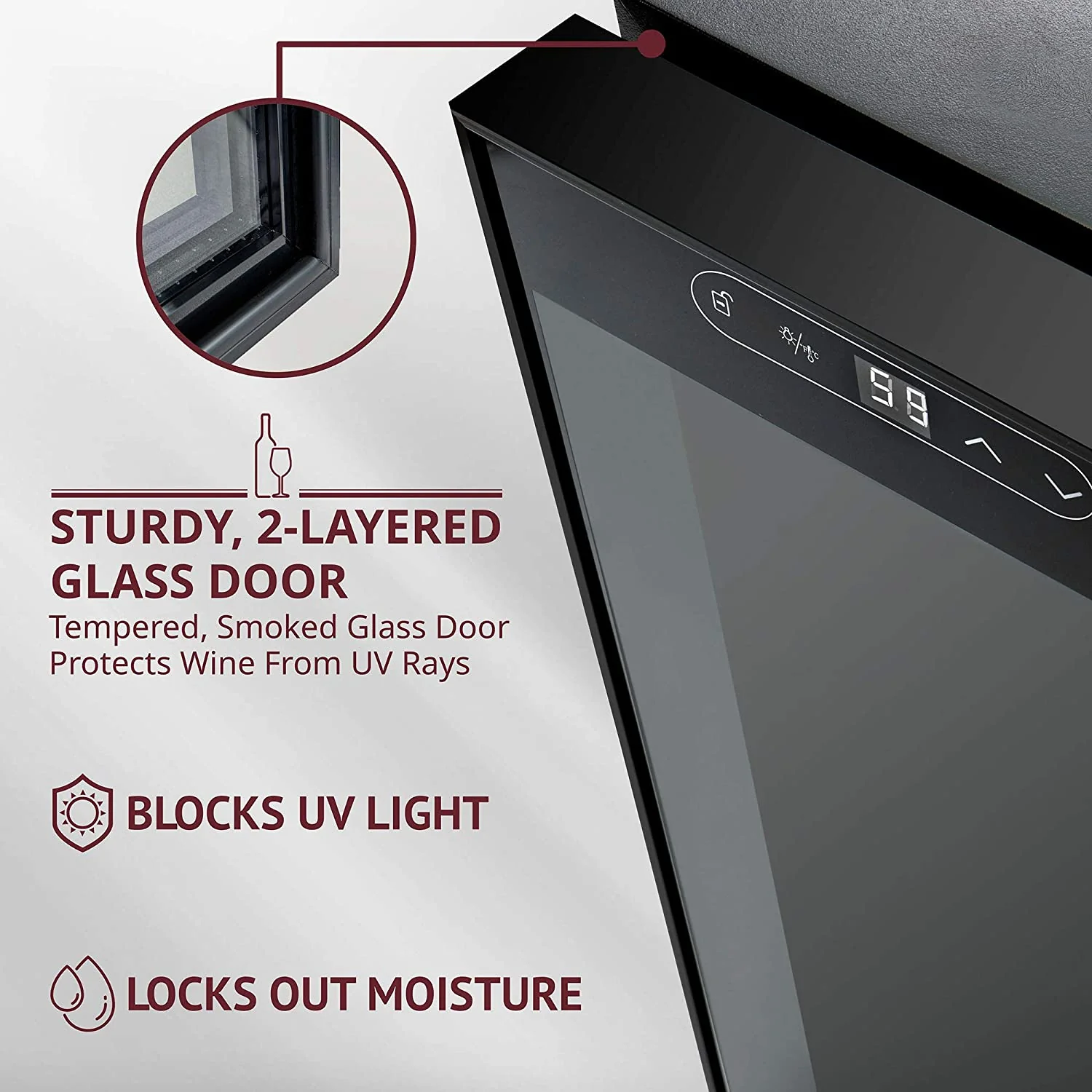 18 Bottle Wine Fridge, Freestanding Wine Refrigerator w/Lock - Image 4