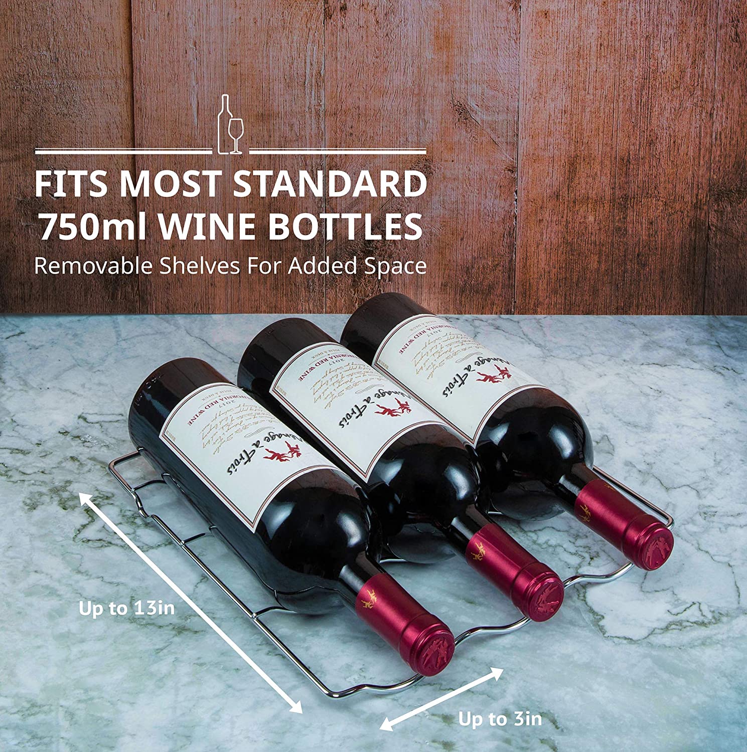 18 Bottle Wine Fridge, Freestanding Wine Refrigerator w/Lock - Image 7