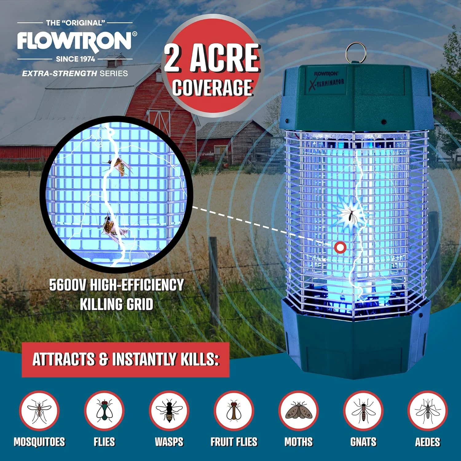 Flowtron 2 Acre Bug Zapper with Flowtron Fancy Wall Bracket - Image 4