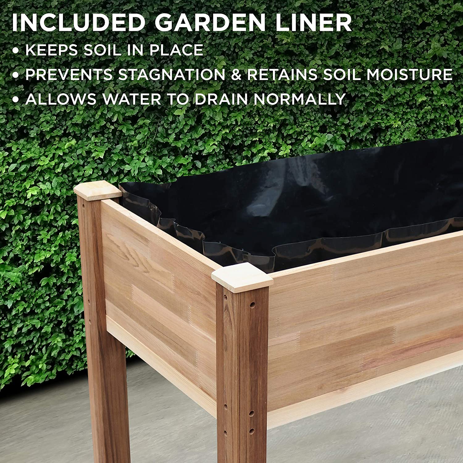 Raised Garden Bed, 34'' x 18'' x 30” Elevated Herb Planter for Growing Fresh Herbs & More - Image 4