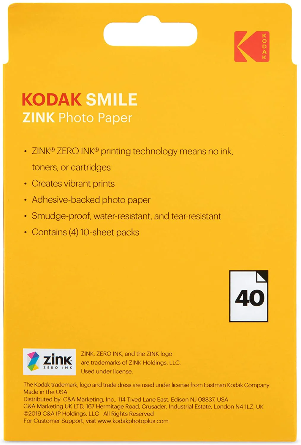Kodak Zink 3.5x4.25 inch (10 Sheets) Premium Print Photo Paper Compatible with Kodak Smile Classic Instant Camera - Image 10