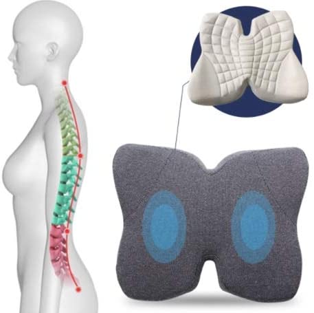 SkyMall 3.9" Thick Therapeutic Memory Foam Relief Cushion - Great for Sciatica, Hemorrhoids, Lower Back Pain and More! - Image 3