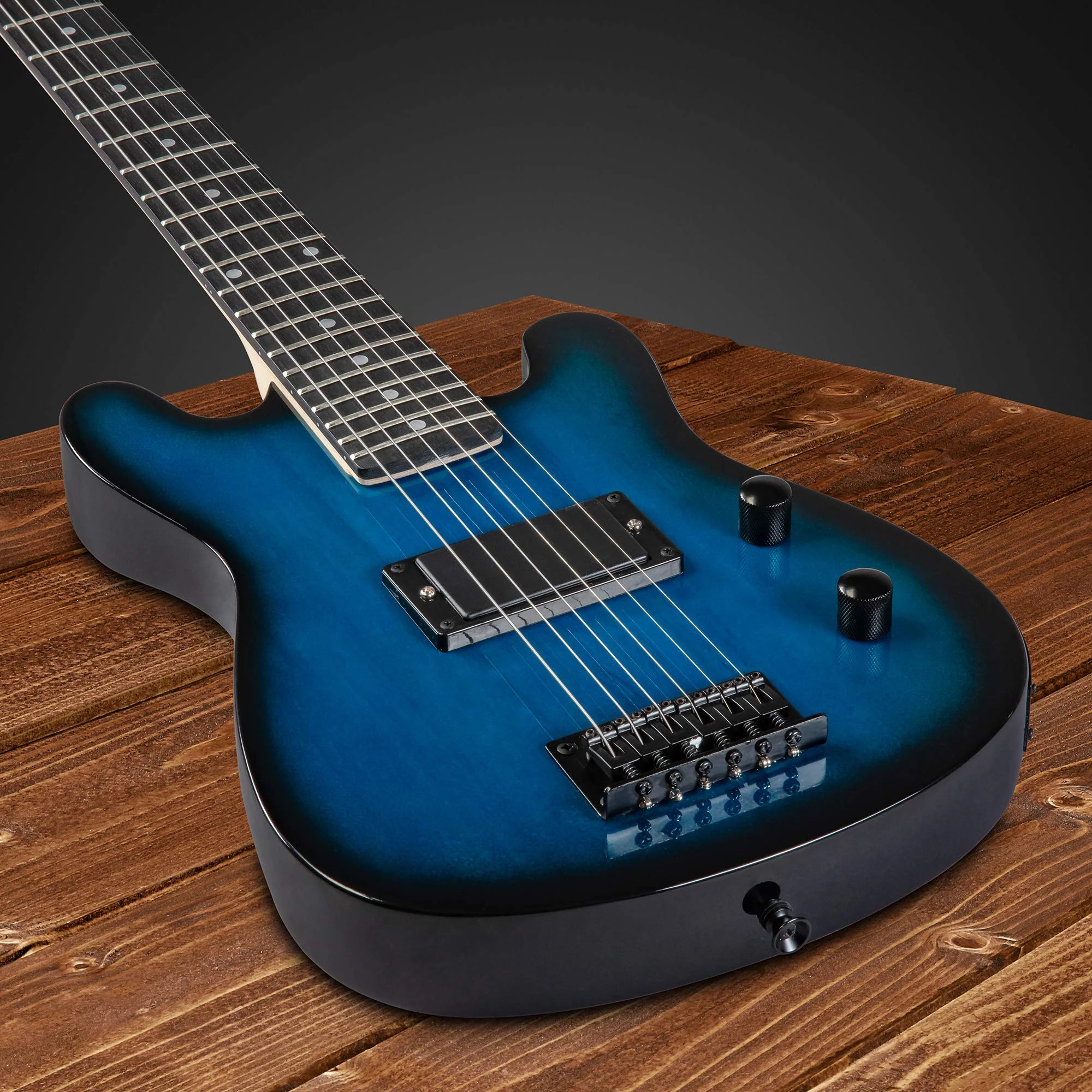 30” Electric Guitar & Electric Guitar Accessories With Amp for Kids, Blue - Image 4