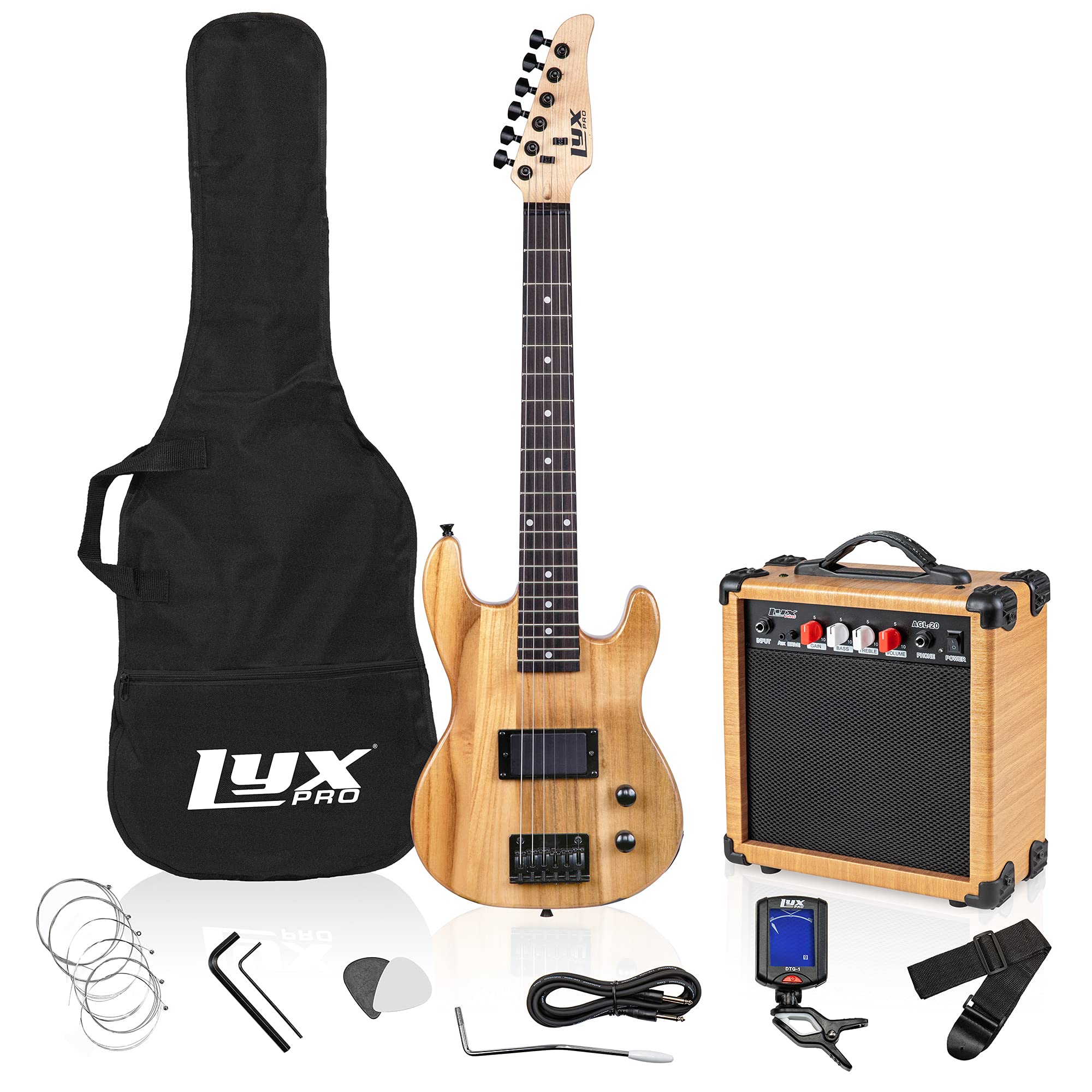 30” Electric Guitar & Electric Guitar Accessories With Amp for Kids, Natural