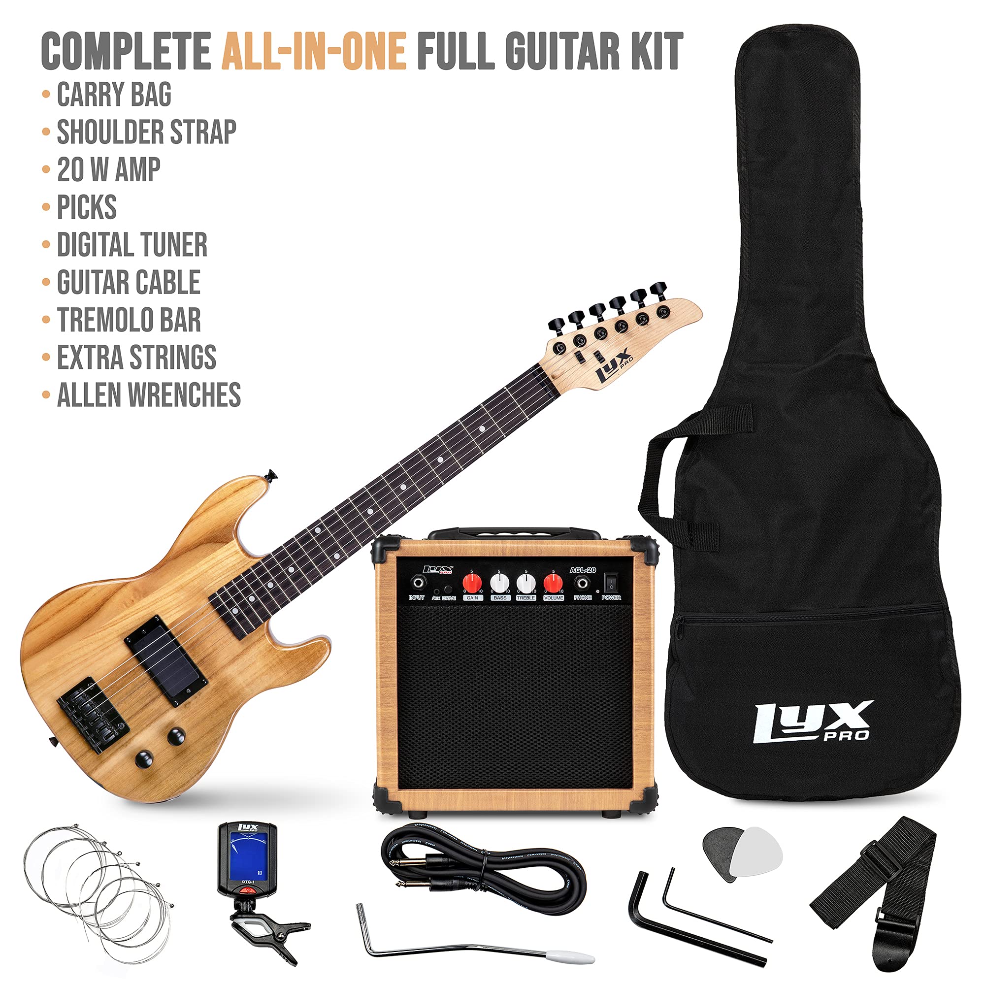 30” Electric Guitar & Electric Guitar Accessories With Amp for Kids, Natural - Image 2