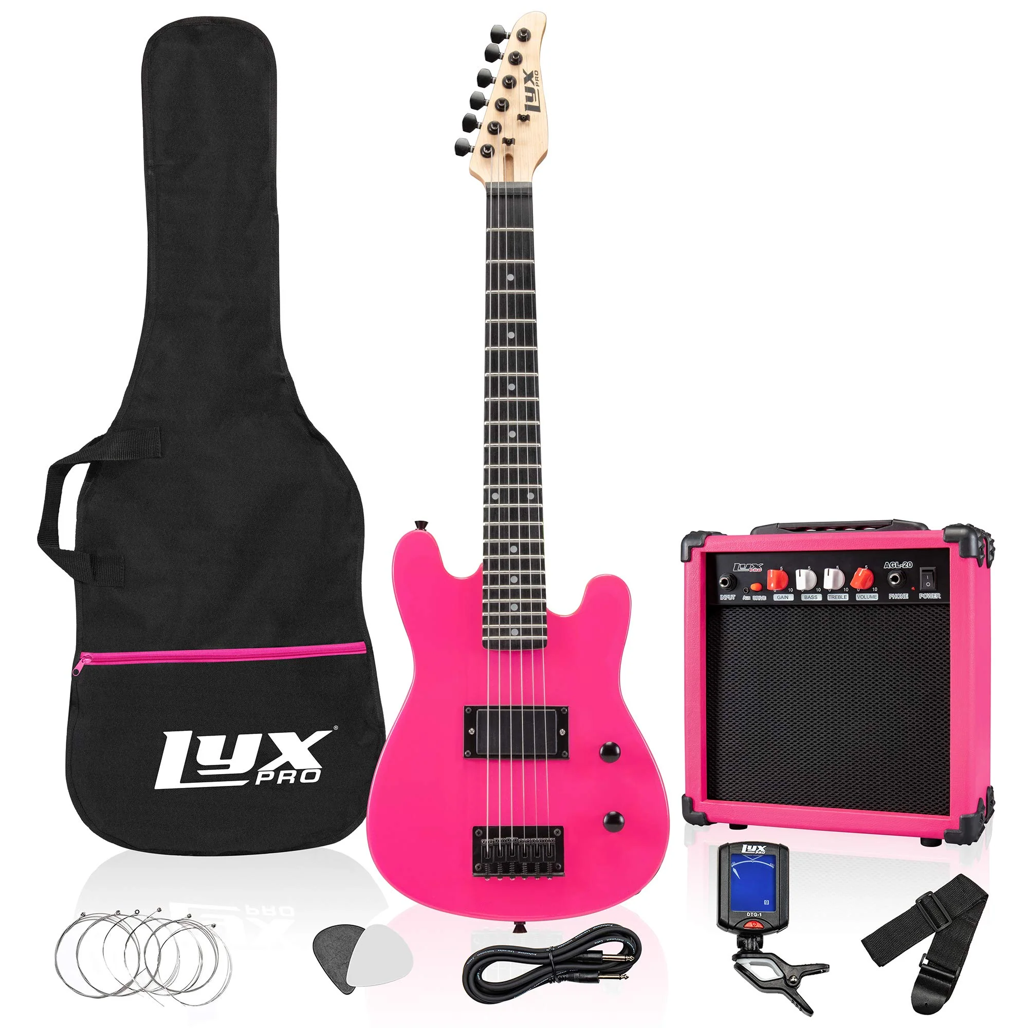 30” Electric Guitar & Electric Guitar Accessories With Amp for Kids, Pink
