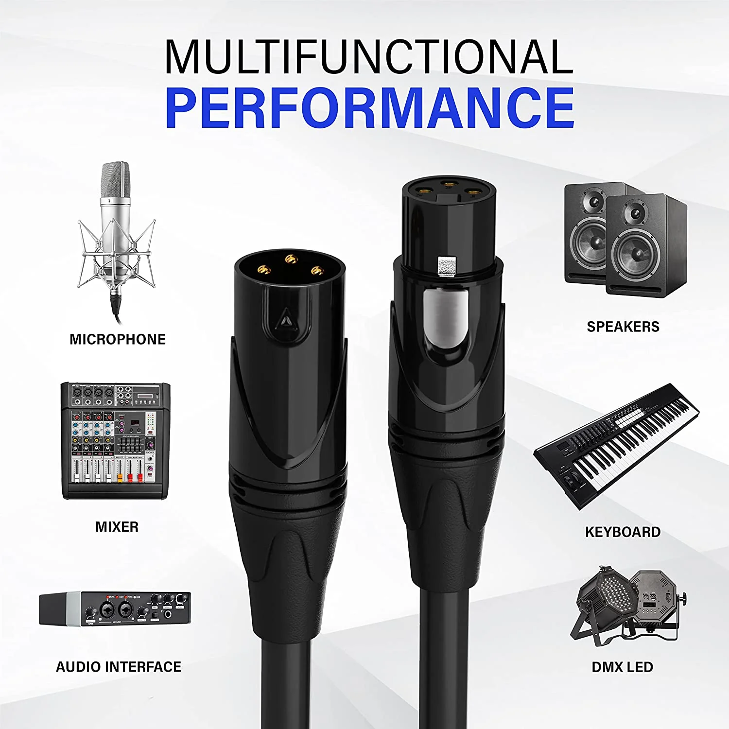 Microphone XLR Cable, Male to Female, 3 Pin Mic Cable for Pro Audio Interface, 300 feet - Image 7