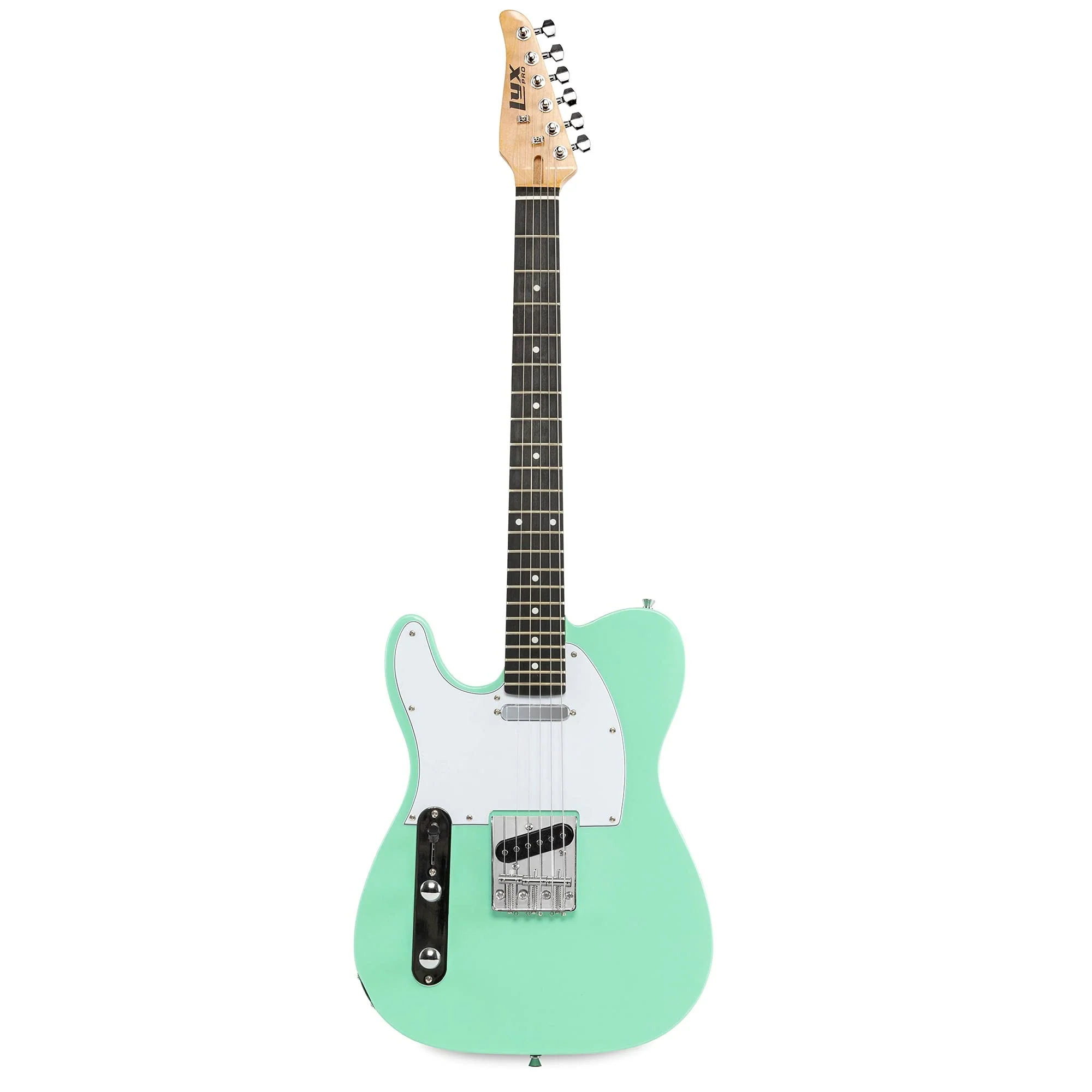 39" Left Handed Telecaster Electric Guitar, Full-Size Paulownia Body - Green