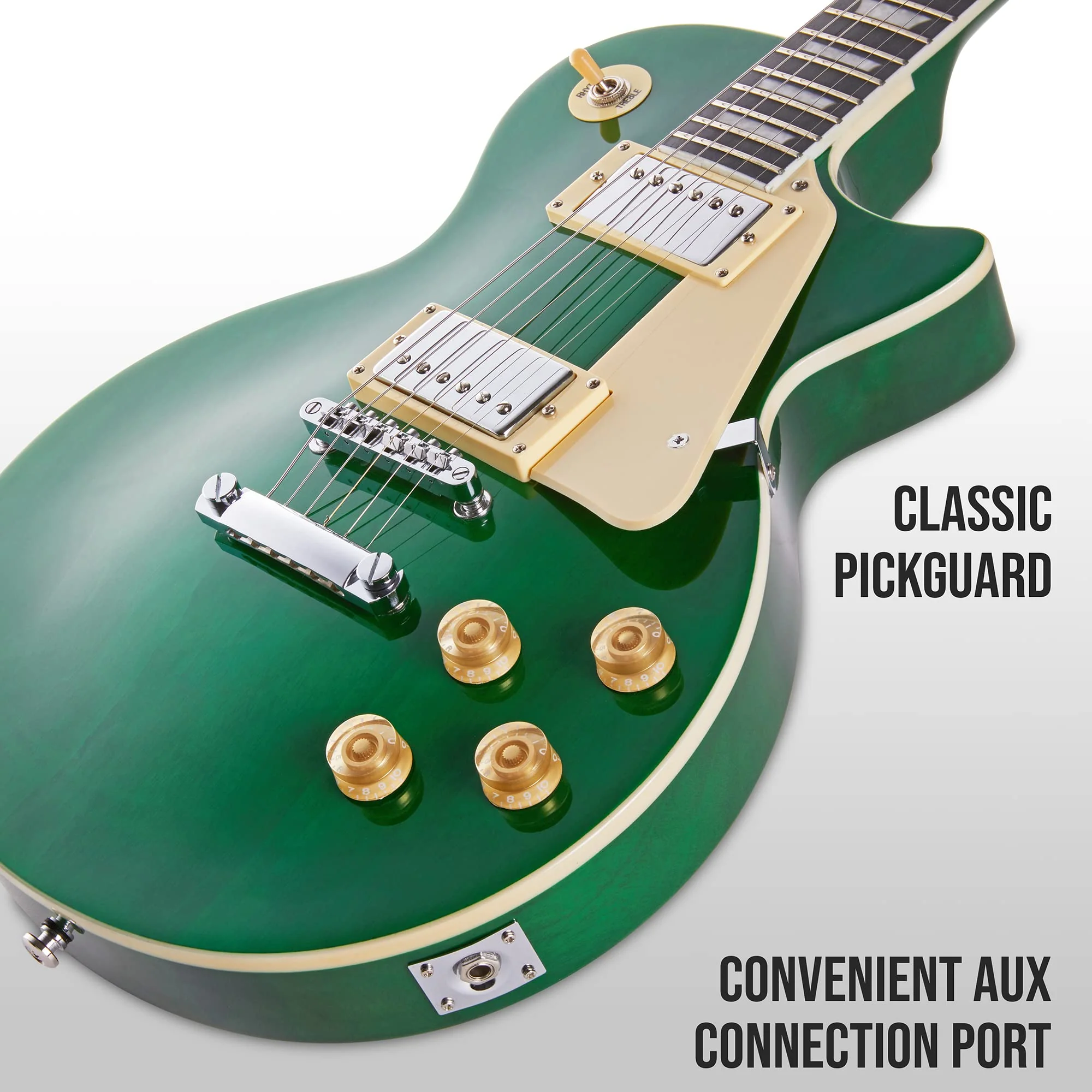 39” SB Series Les Paul-Style Electric Guitar for Beginners - Green - Image 6