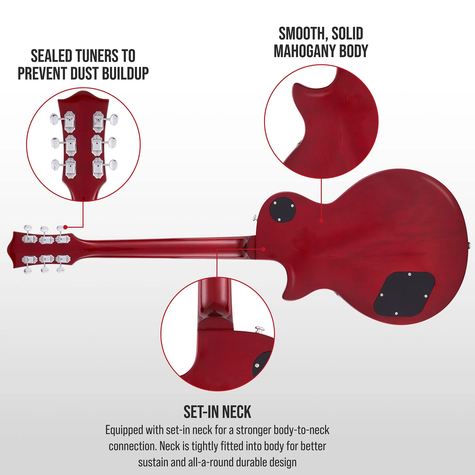 39” SB Series Les Paul-Style Electric Guitar for Beginners - Sunburst - Image 2