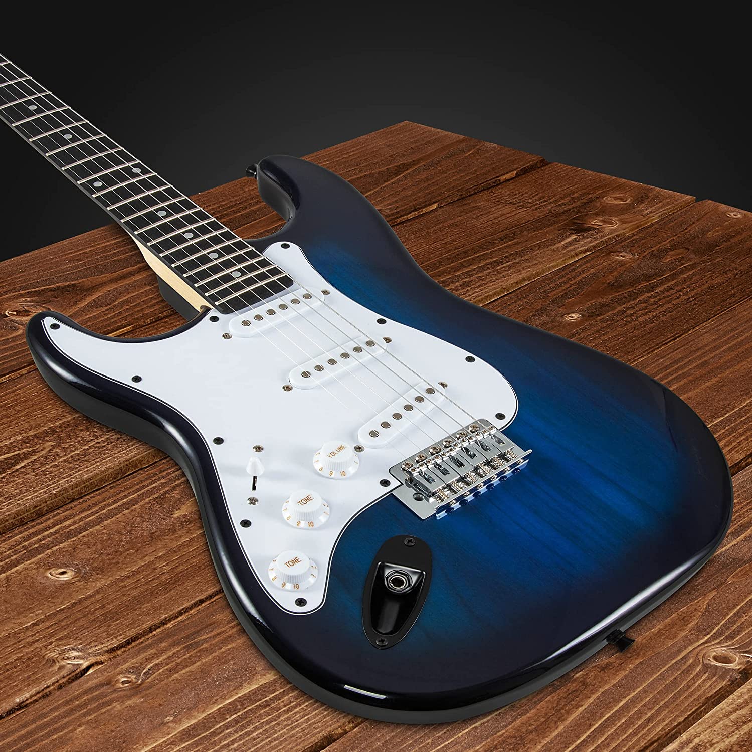 39” Stratocaster CS Series Electric Guitar & Electric Guitar Accessories - Blue - Image 8