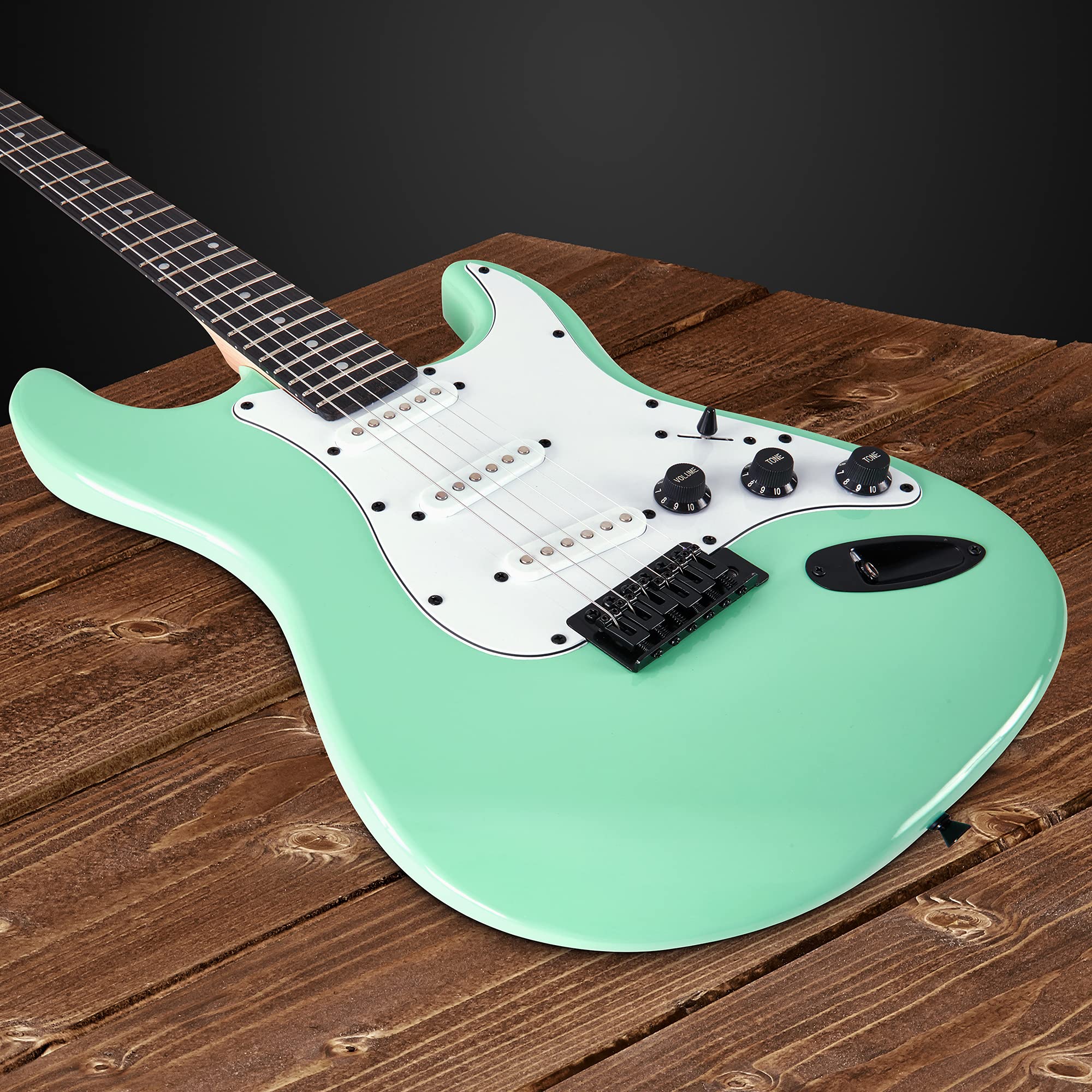 39” Stratocaster CS Series Electric Guitar & Electric Guitar Accessories - Green - Image 4