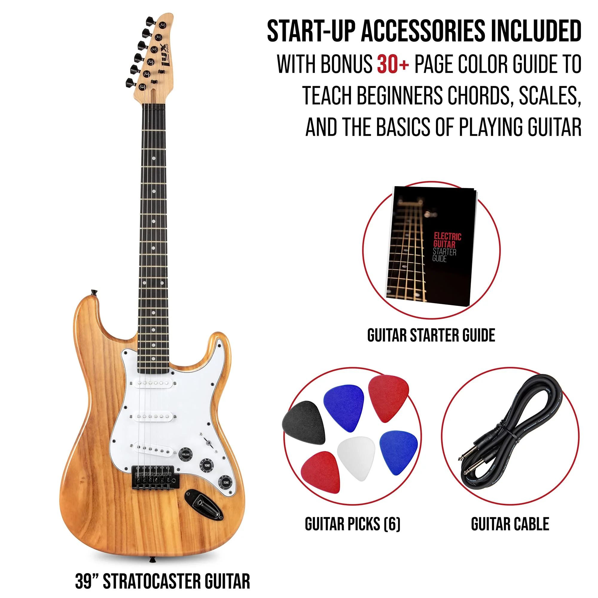 39” Stratocaster CS Series Electric Guitar & Electric Guitar Accessories - Natural - Image 2