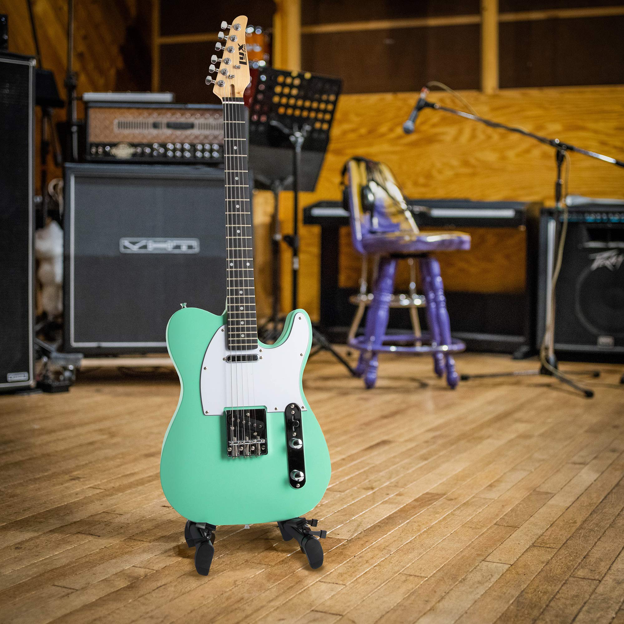 39" Right Handed Telecaster Electric Guitar, Full-Size Paulownia Body - Green - Image 7