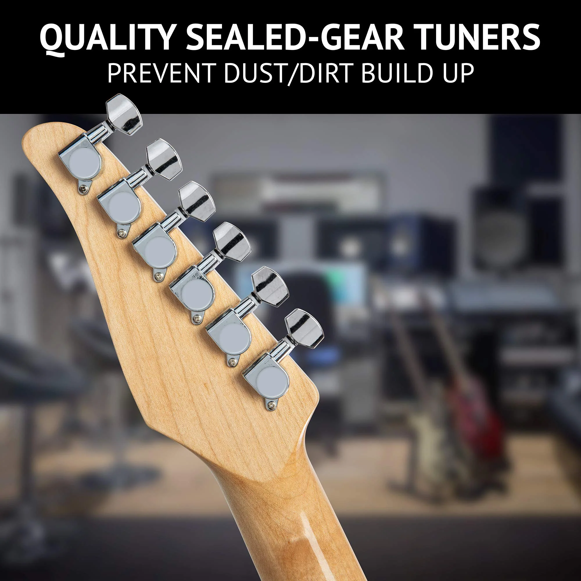 39" Telecaster Electric Guitar, Full-Size Paulownia Body - Natural - Image 5
