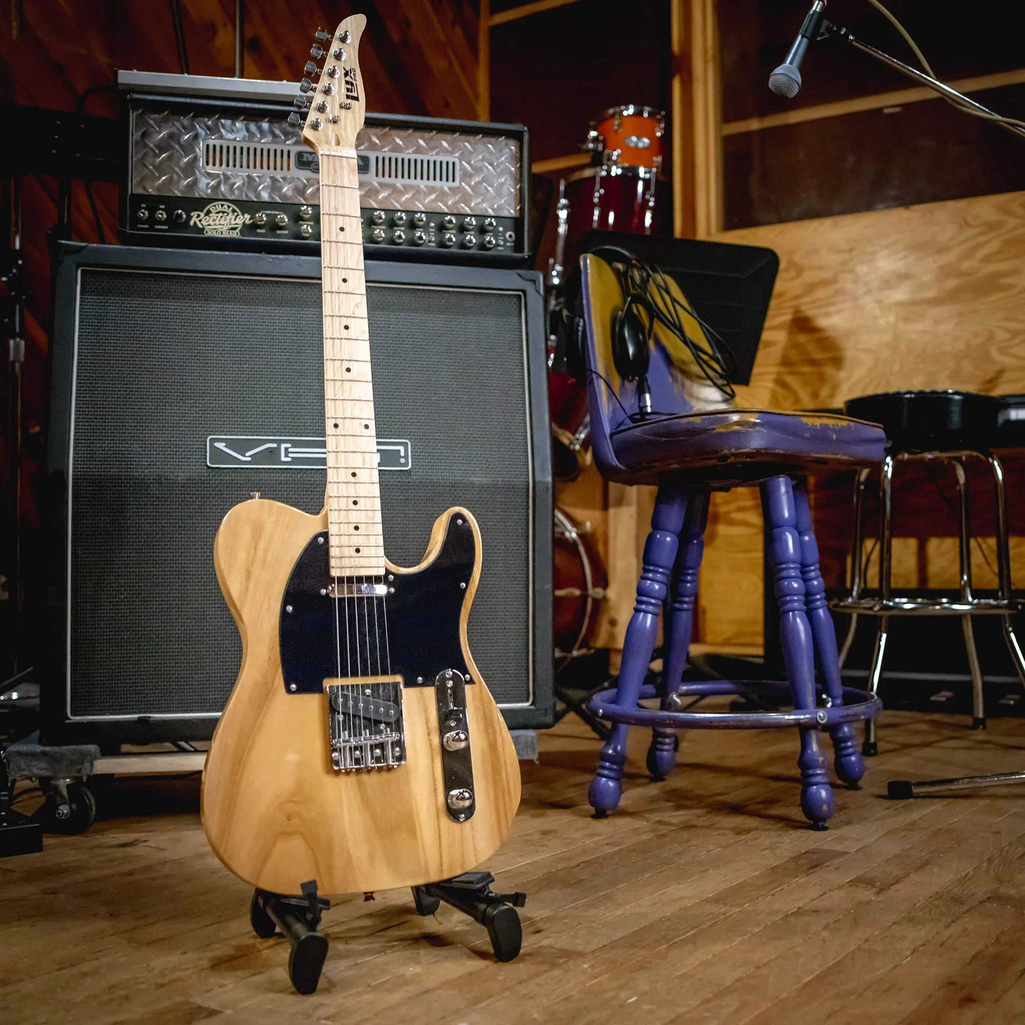 39" Telecaster Electric Guitar, Full-Size Paulownia Body - Natural - Image 7