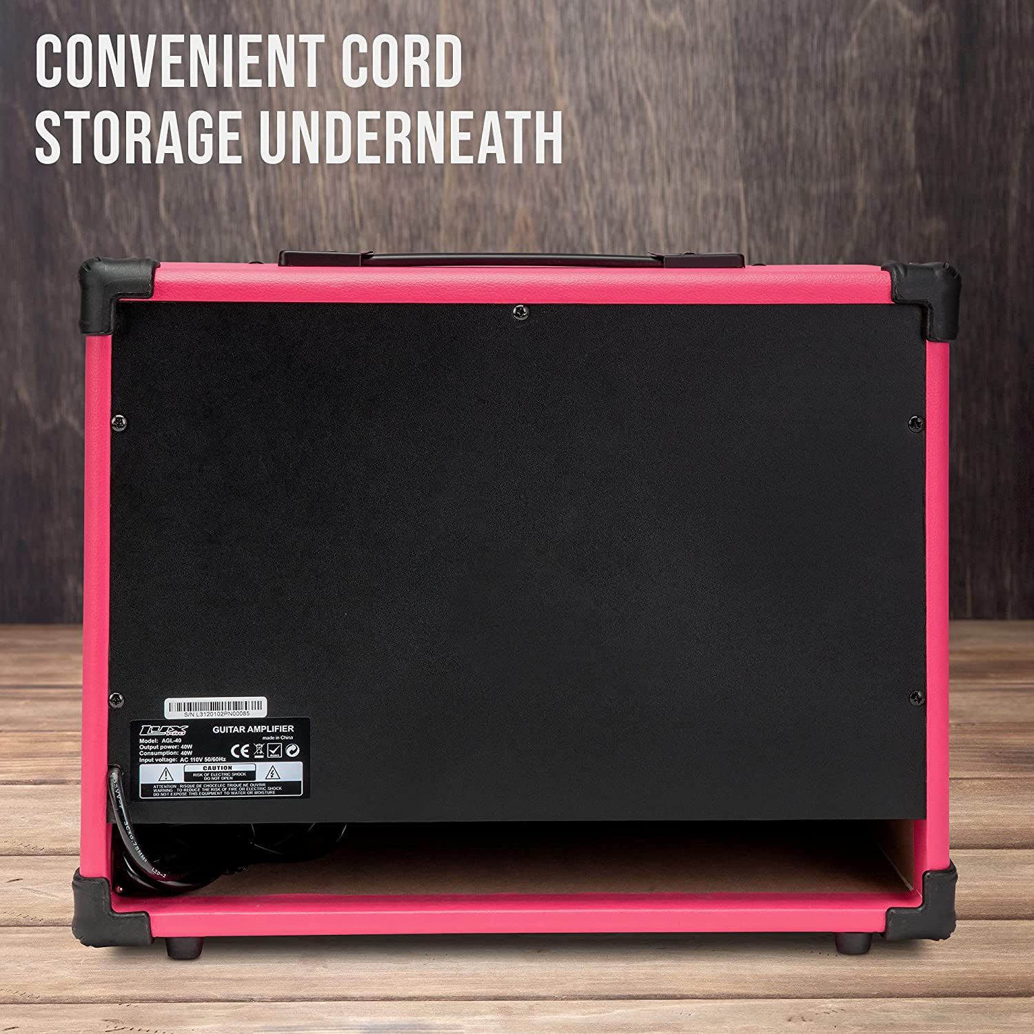 40 Watt Electric Guitar Amplifier | Combo Solid State Studio & Stage Amp with 8” 4-Ohm Speaker, Custom EQ Controls, Drive, Delay, ¼” Passive/Active/Microphone Inputs, Aux In & Headphone Jack - Image 14
