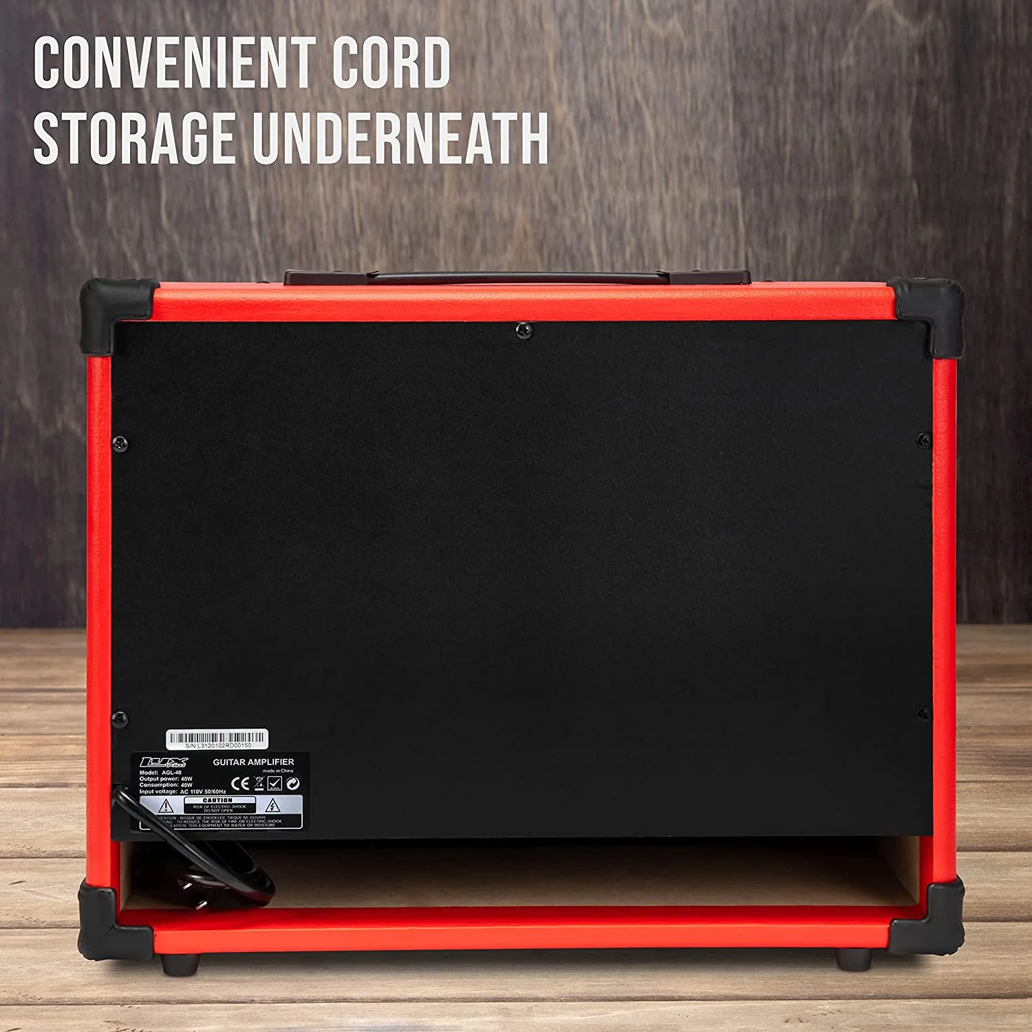 40 Watt Electric Guitar Amplifier | Combo Solid State Studio & Stage Amp with 8” 4-Ohm Speaker, Custom EQ Controls, Drive, Delay, ¼” Passive/Active/Microphone Inputs, Aux In & Headphone Jack - Image 18