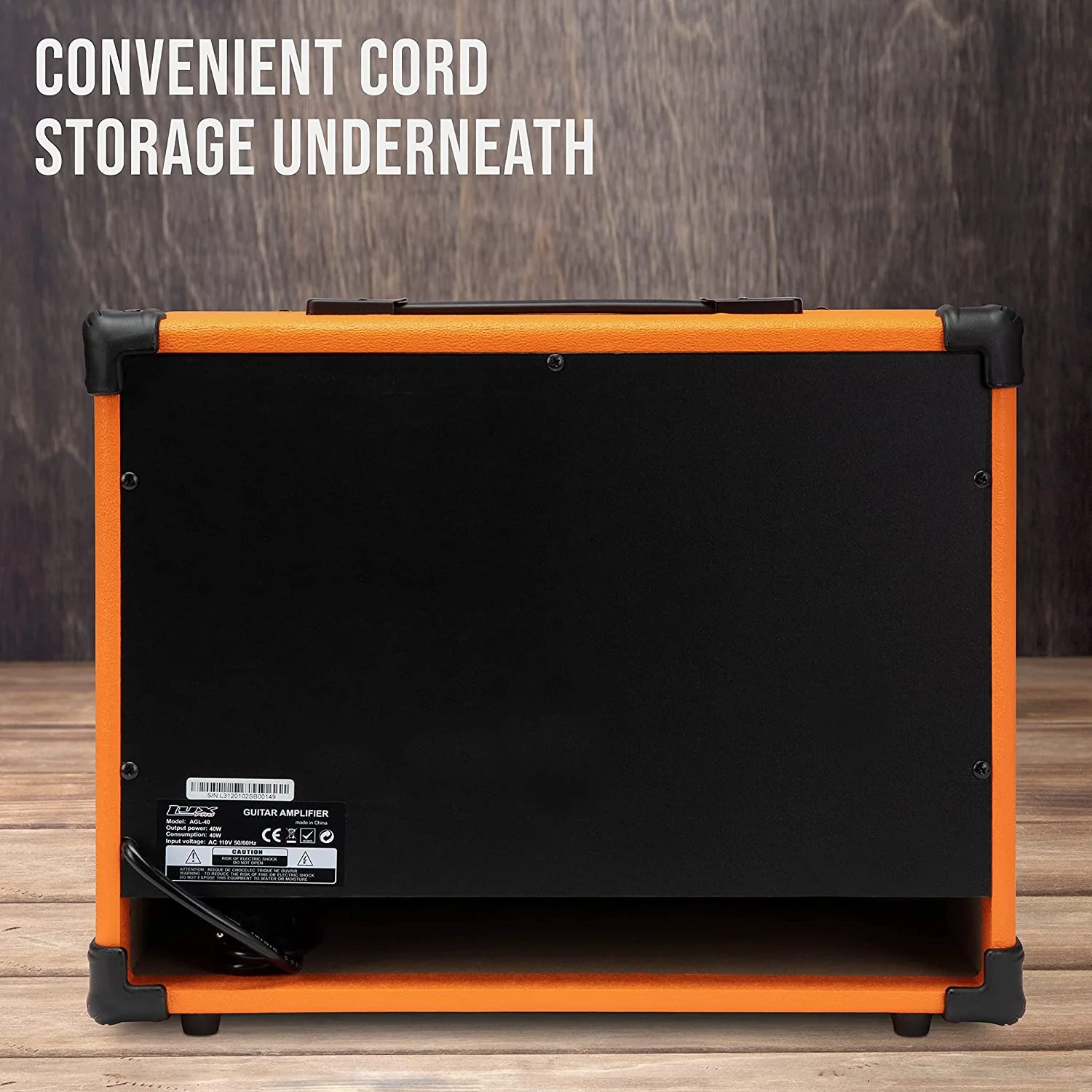 40 Watt Electric Guitar Amplifier | Combo Solid State Studio & Stage Amp with 8” 4-Ohm Speaker, Custom EQ Controls, Drive, Delay, ¼” Passive/Active/Microphone Inputs, Aux In & Headphone Jack - Image 24