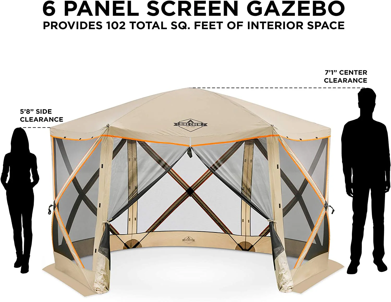 Portable Pop-up Screen Gazebo, Setup 6-Sided Hub Tent, Outdoor Gazebo - Image 5