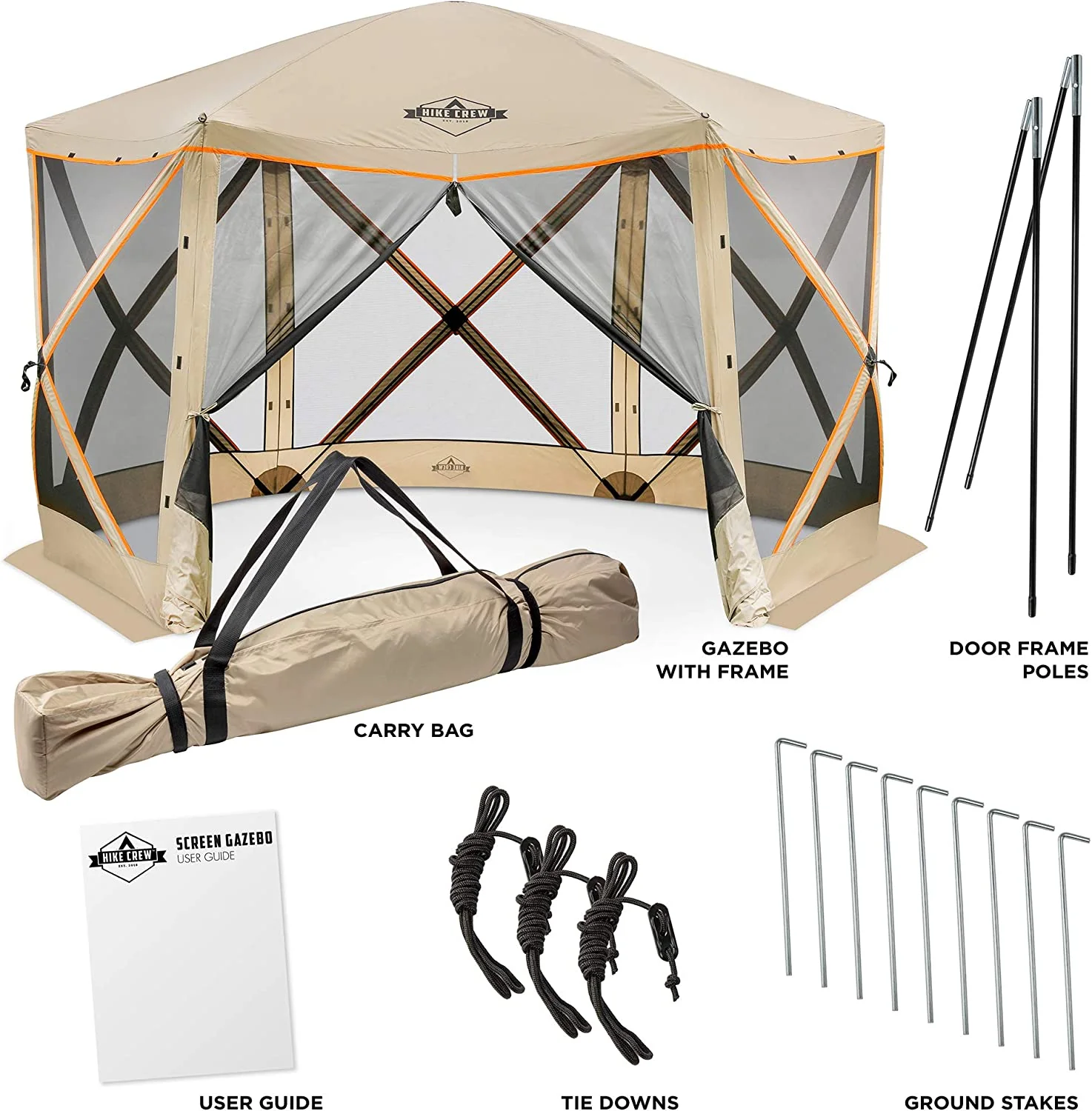 Portable Pop-up Screen Gazebo, Setup 6-Sided Hub Tent, Outdoor Gazebo - Image 7