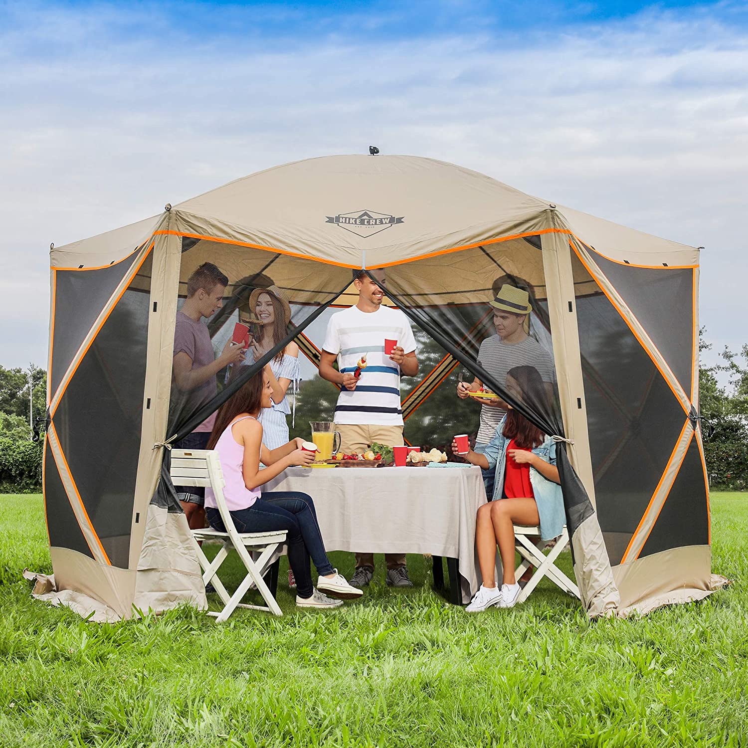 Portable Pop-up Screen Gazebo, Setup 6-Sided Hub Tent, Outdoor Gazebo - Image 8