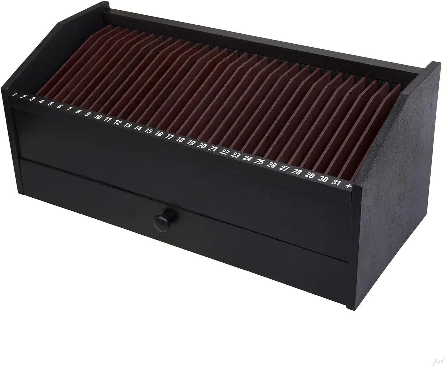 17" - 31 Slot Wooden Bill/Letter Organizer with Drawer - Image 4