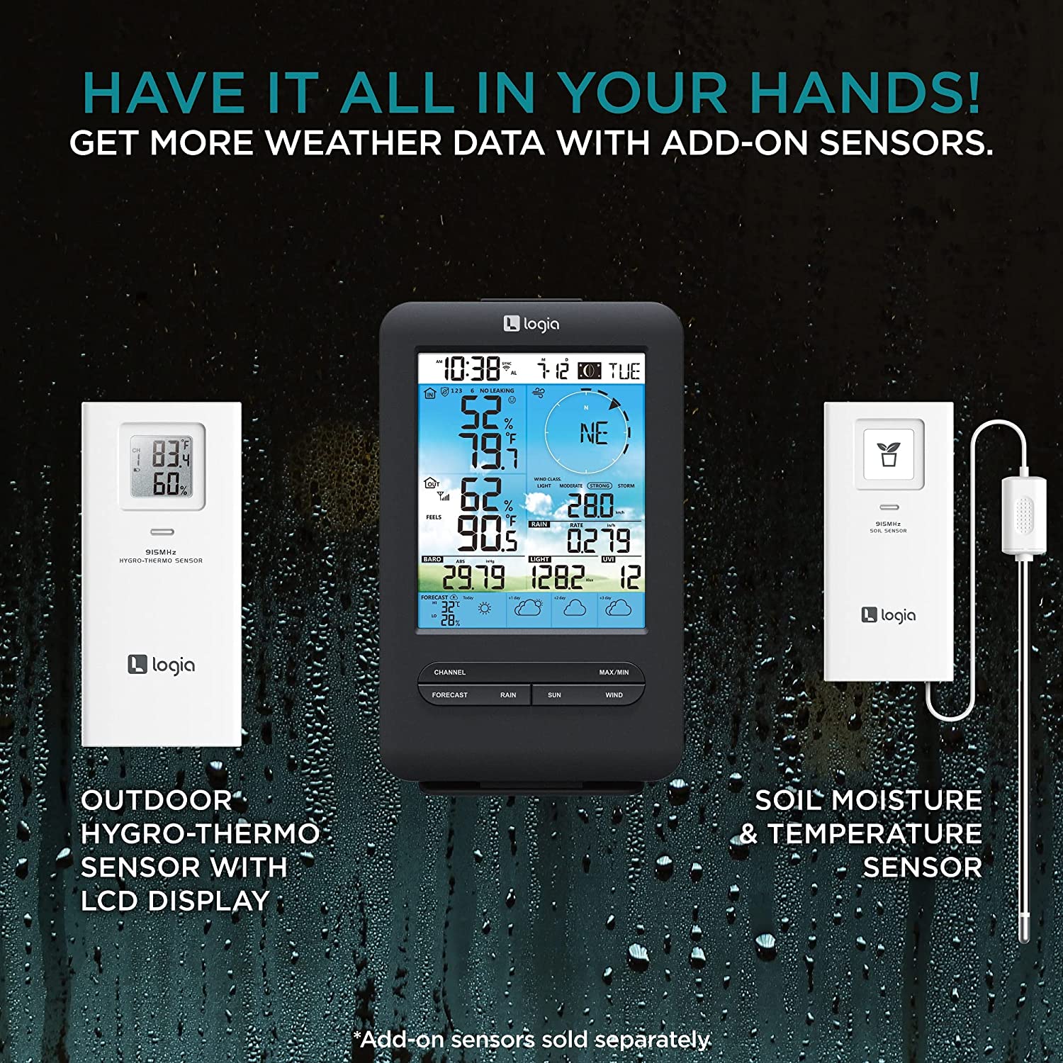 7-in-1 Wireless 4-Day Forecast Weather Station with Wi-Fi® and Solar Panel - Image 5