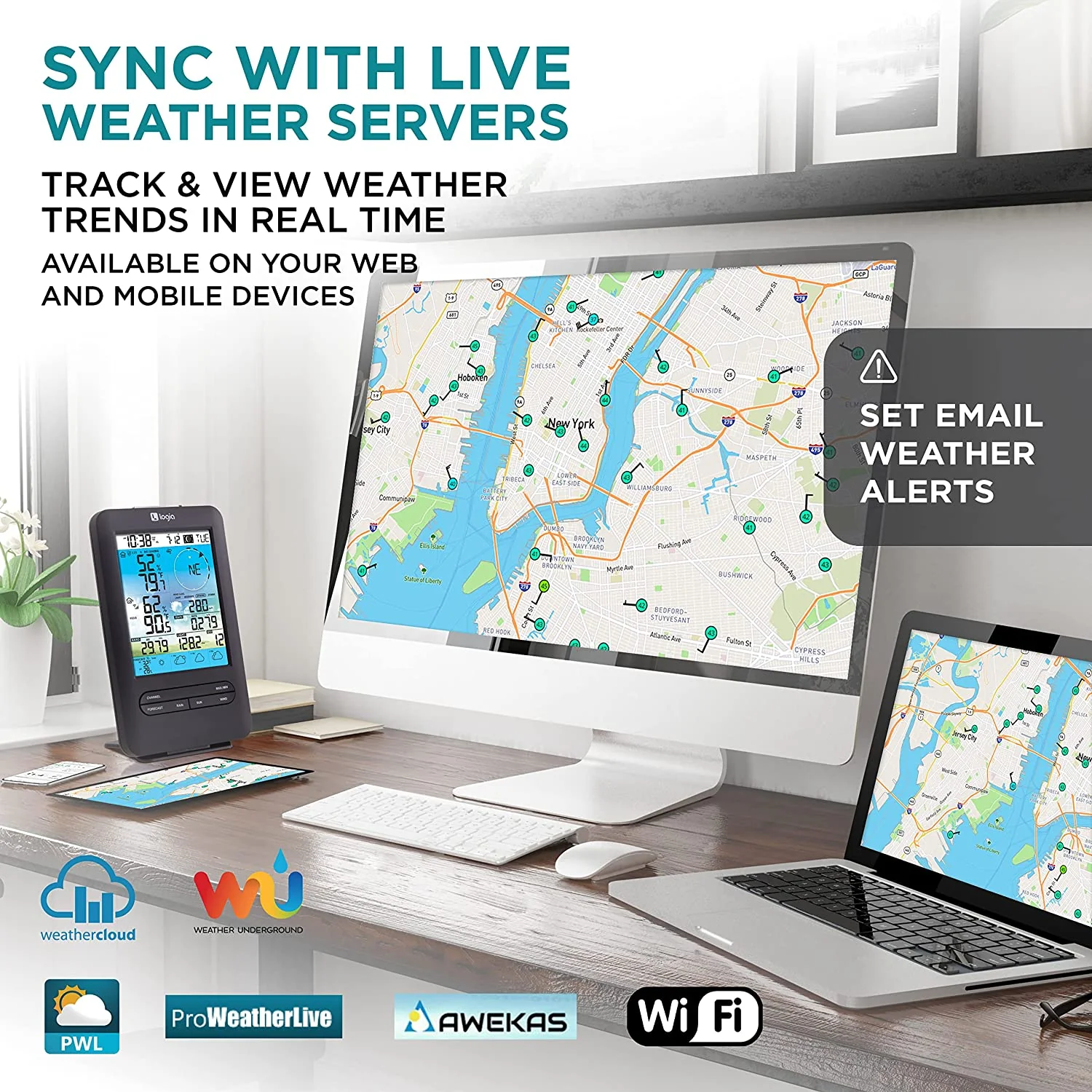 7-in-1 Wireless 4-Day Forecast Weather Station with Wi-Fi® and Solar Panel - Image 8