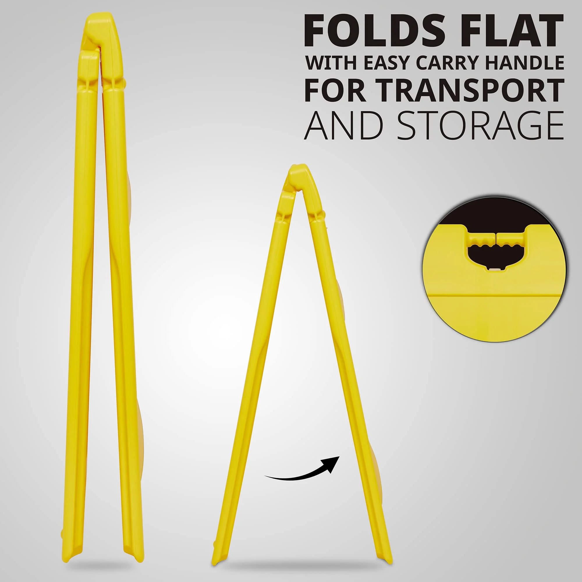 A-Frame Signboard 22” x 28” Display Surface, Large Outdoor Sandwich Board - Yellow - Image 4