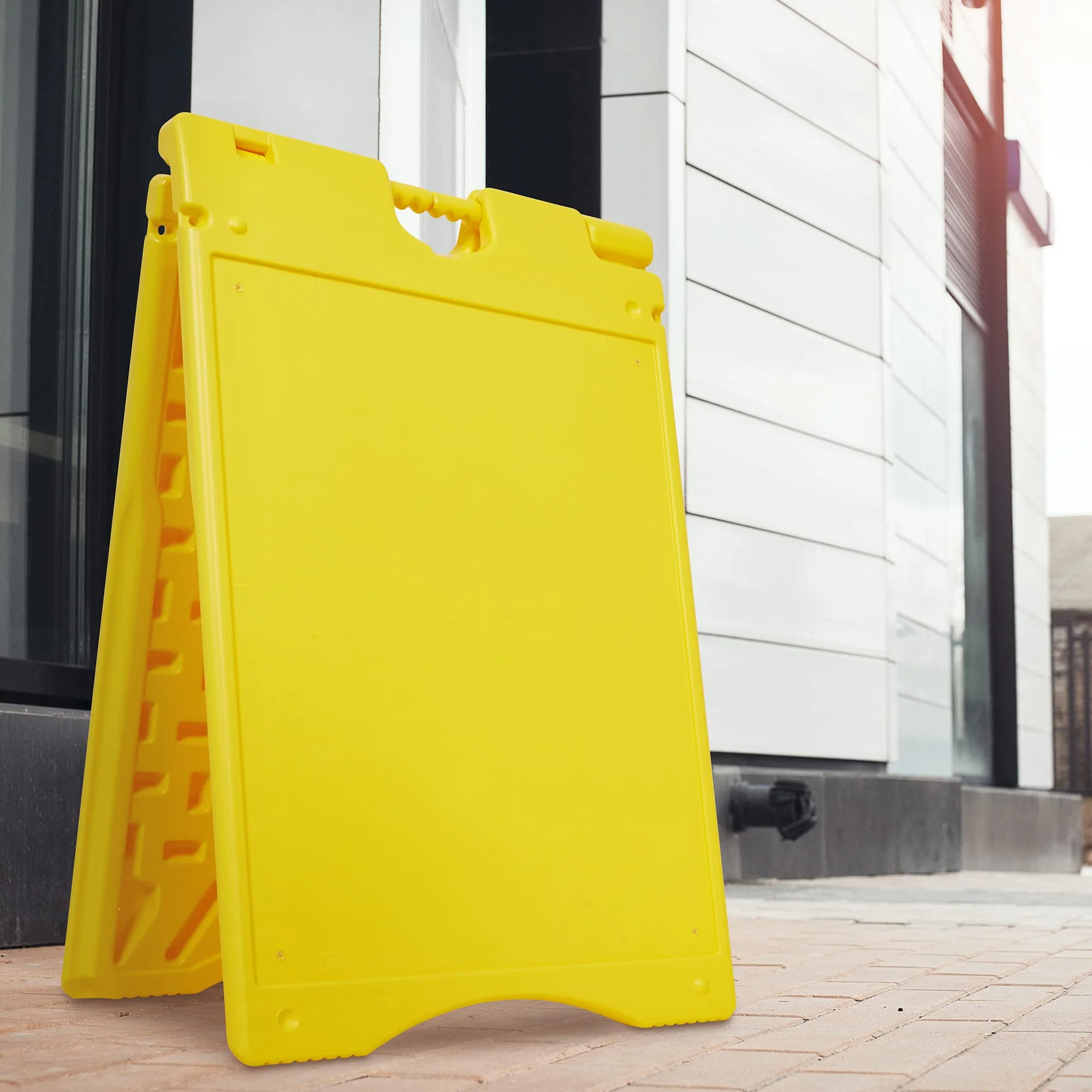 A-Frame Signboard 22” x 28” Display Surface, Large Outdoor Sandwich Board - Yellow - Image 7