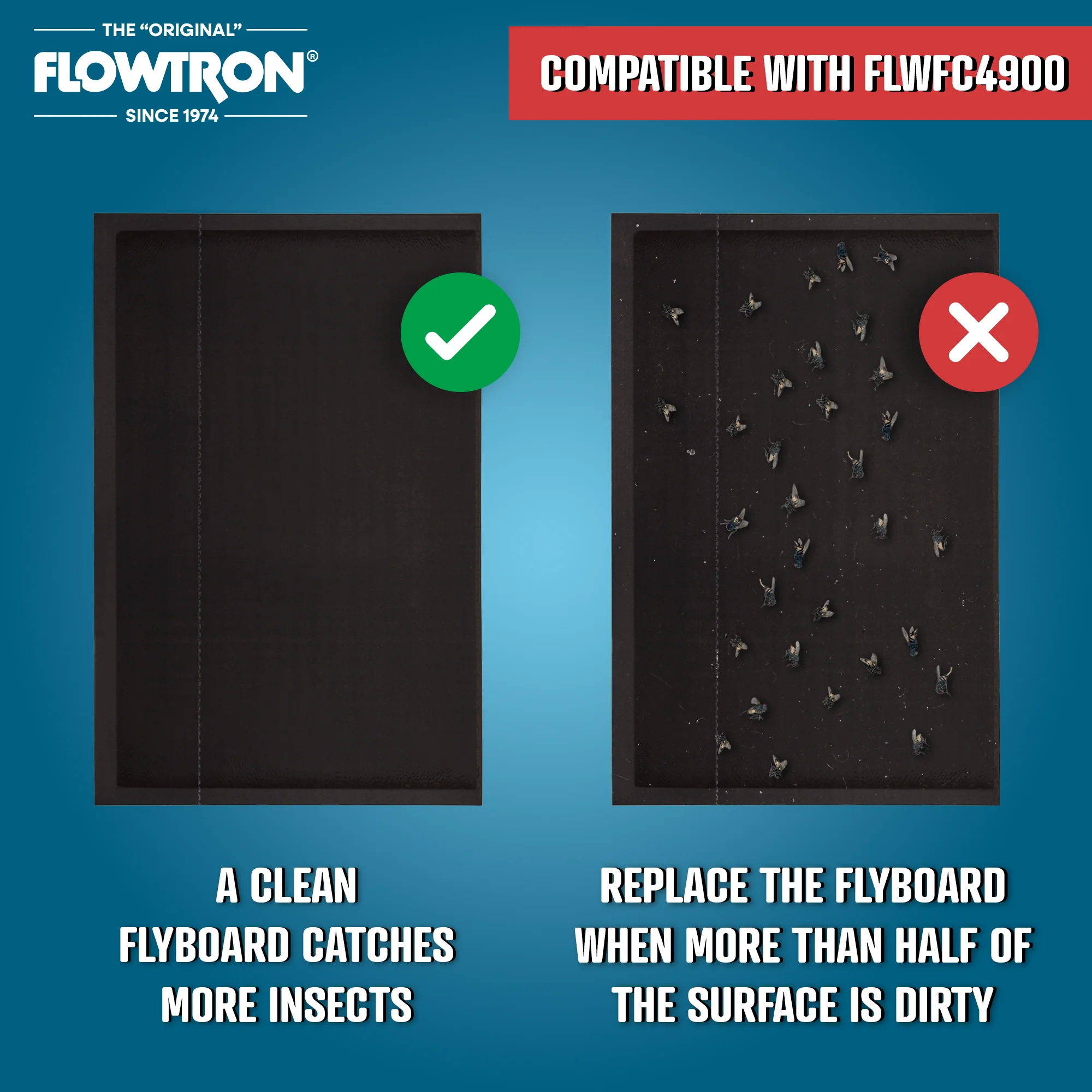 Flowtron Replacement Adhesive Fly Board (Pack of 6) for FC-4900 - Image 3