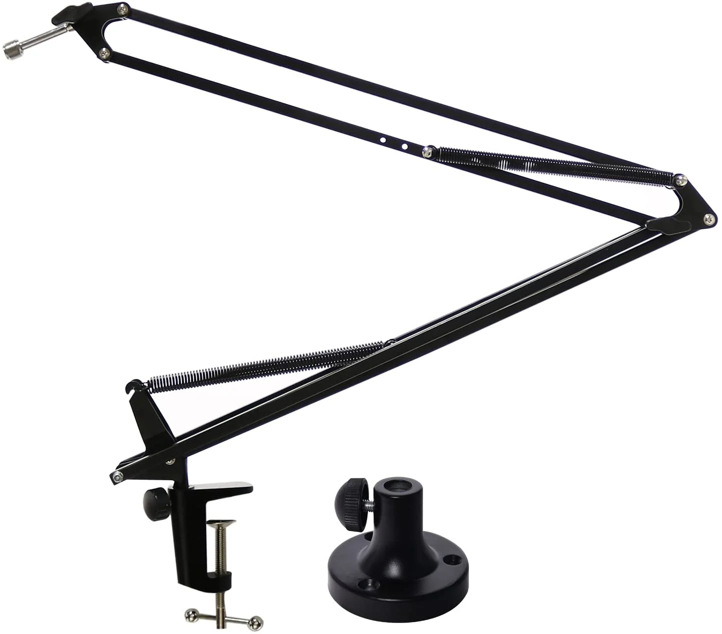 Adjustable Scissor Mic Stand with Boom Arm and Desk Attachment