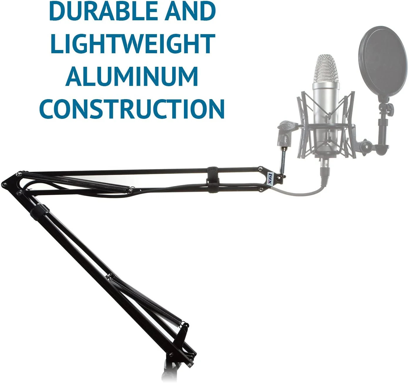 Adjustable Scissor Mic Stand with Boom Arm and Desk Attachment - Image 5