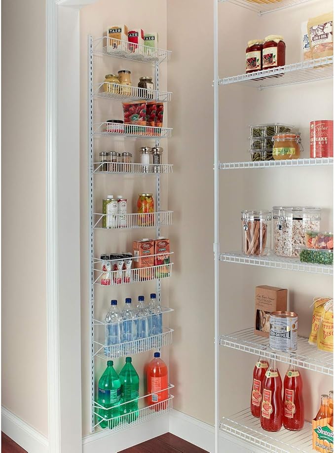 Adjustable Wall Mounted 24 Inch Wide Hanging Spice Storage Rack, White - Image 2