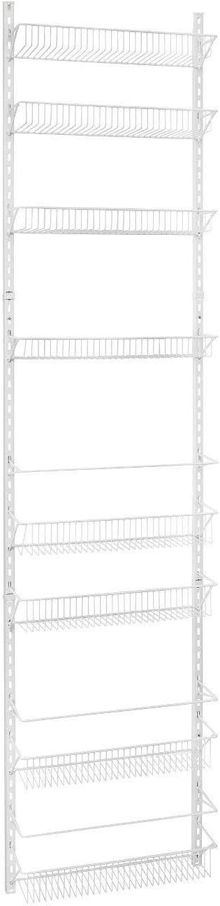 Adjustable Wall Mounted 24 Inch Wide Hanging Spice Storage Rack, White - Image 3