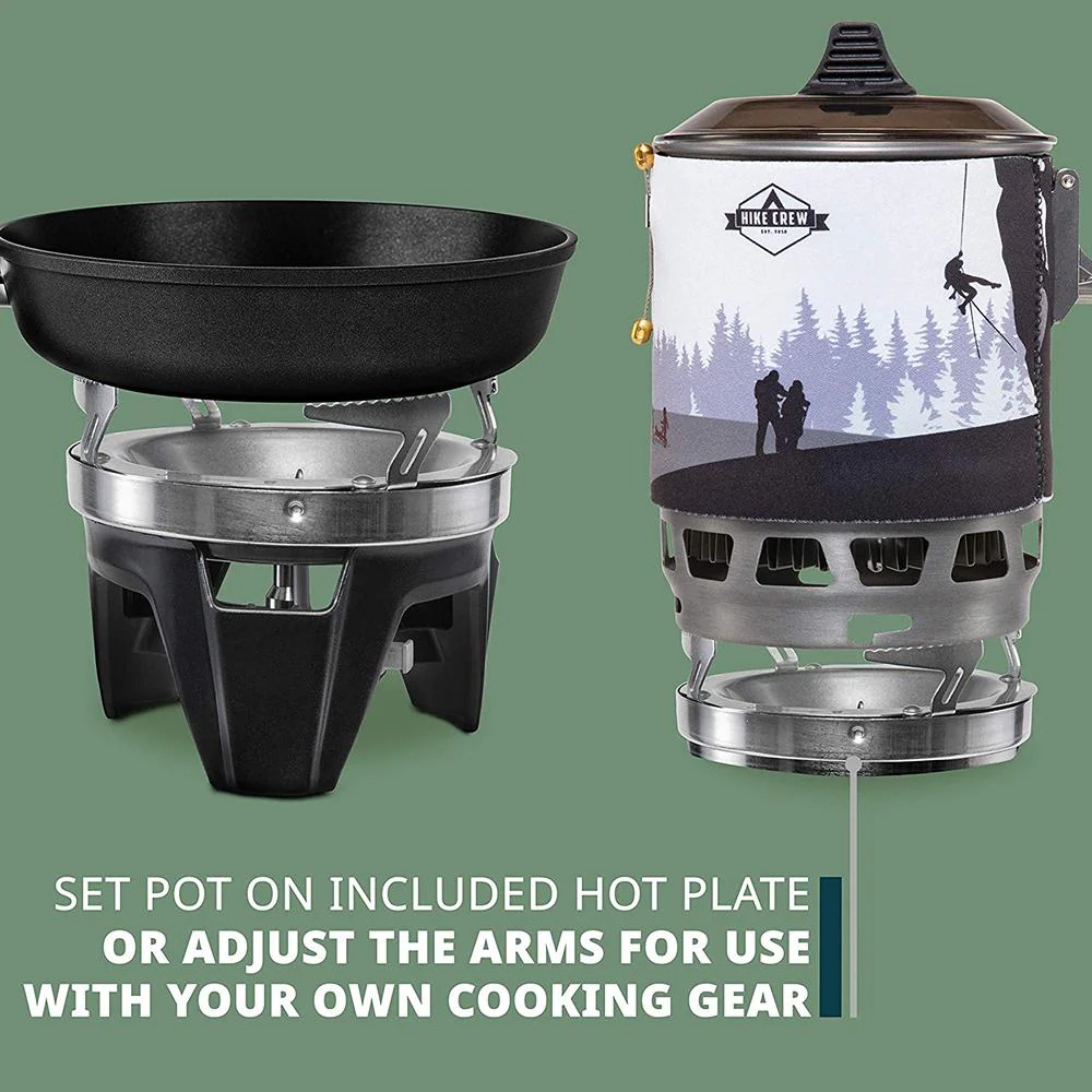 Hike Crew Portable Stove & Cooking System with 1L Pot, Compact Propane Burner Cooktop with Handle and Case - Image 6