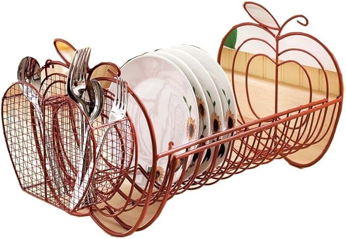 Apple Decor Expandable Metal Dish Drying Rack and Dish Strainer - Image 4