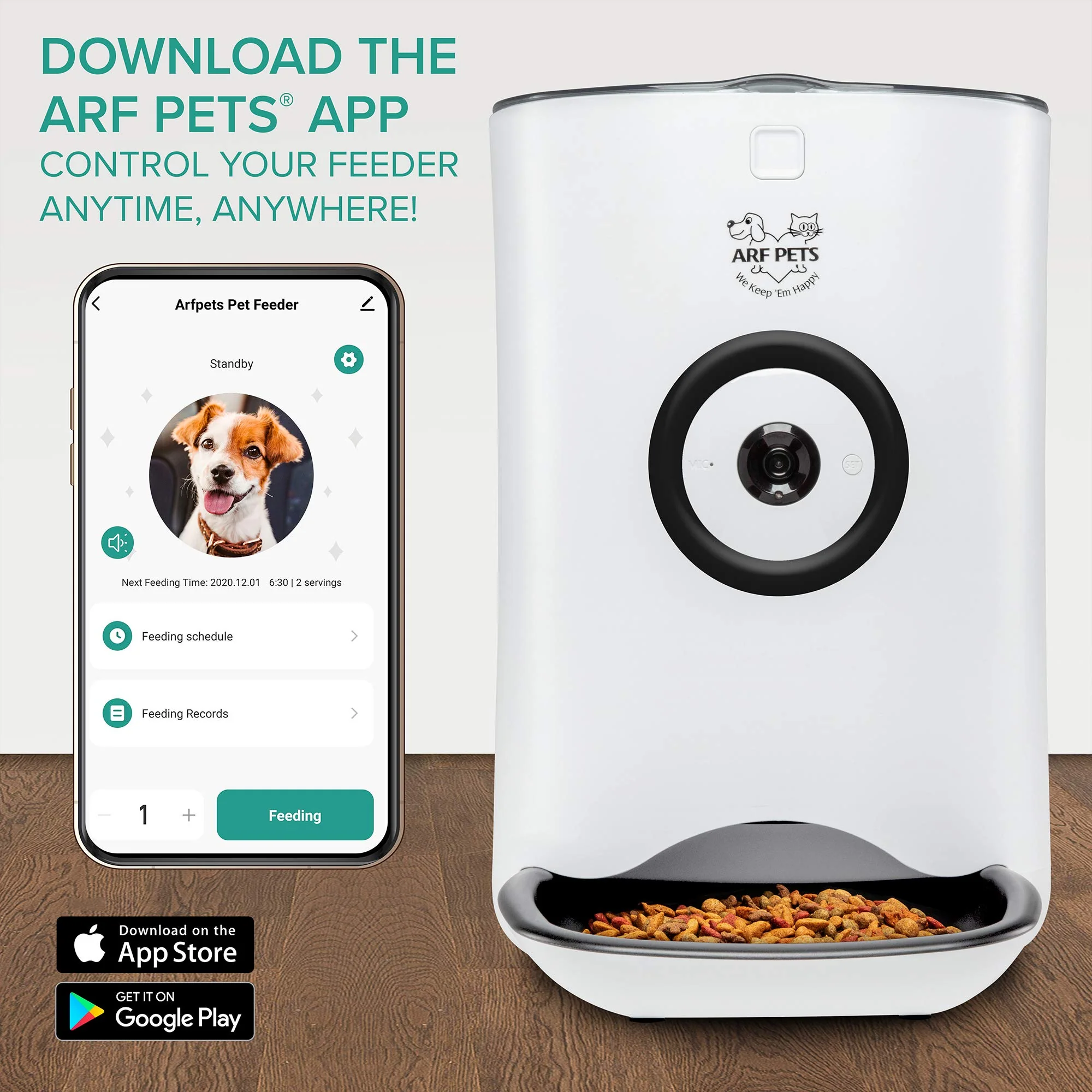 Arf Pets Smart Automatic Pet Feeder with Wi-Fi, HD Camera & Video Recording with Easy App-Control - Image 2