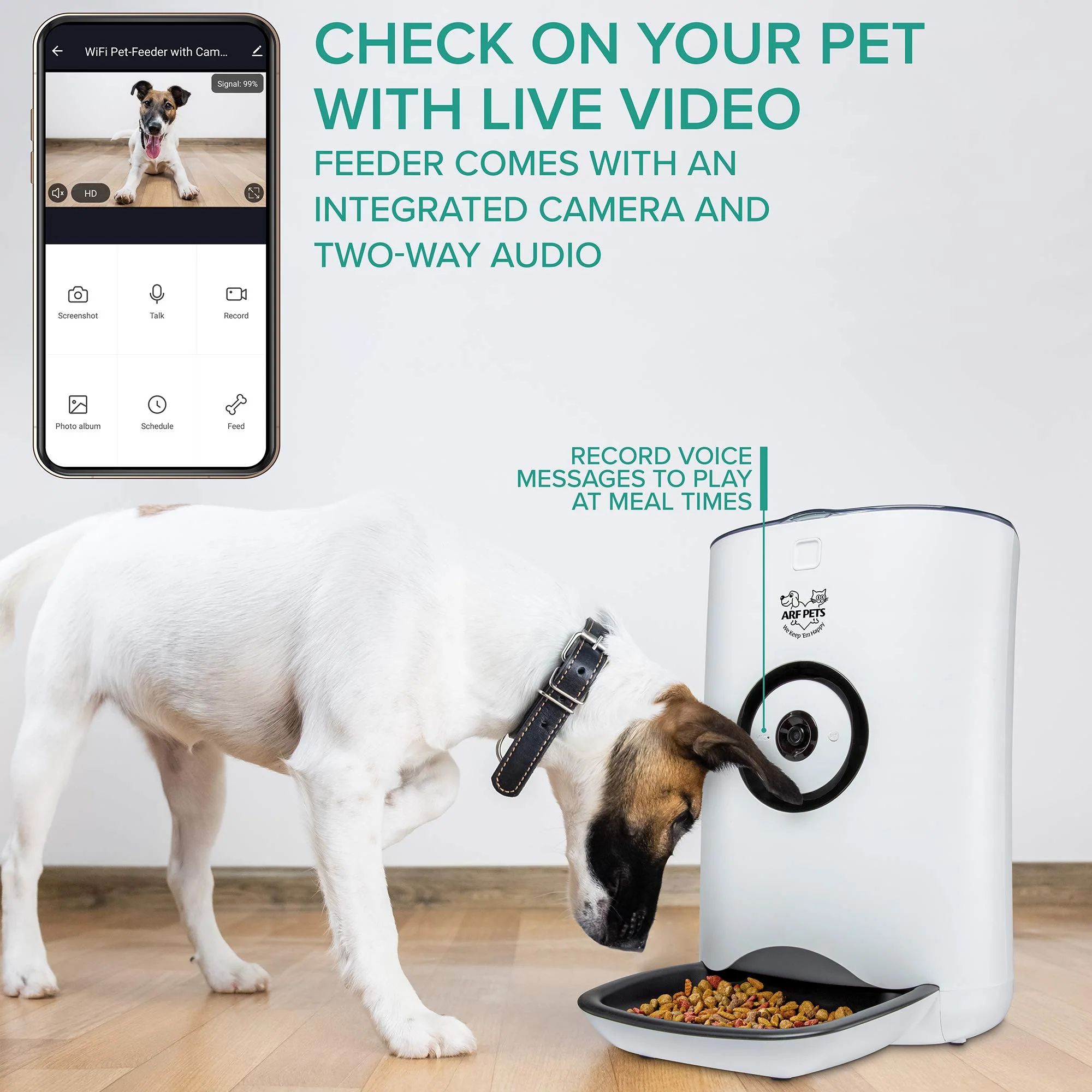Arf Pets Smart Automatic Pet Feeder with Wi-Fi, HD Camera & Video Recording with Easy App-Control - Image 3
